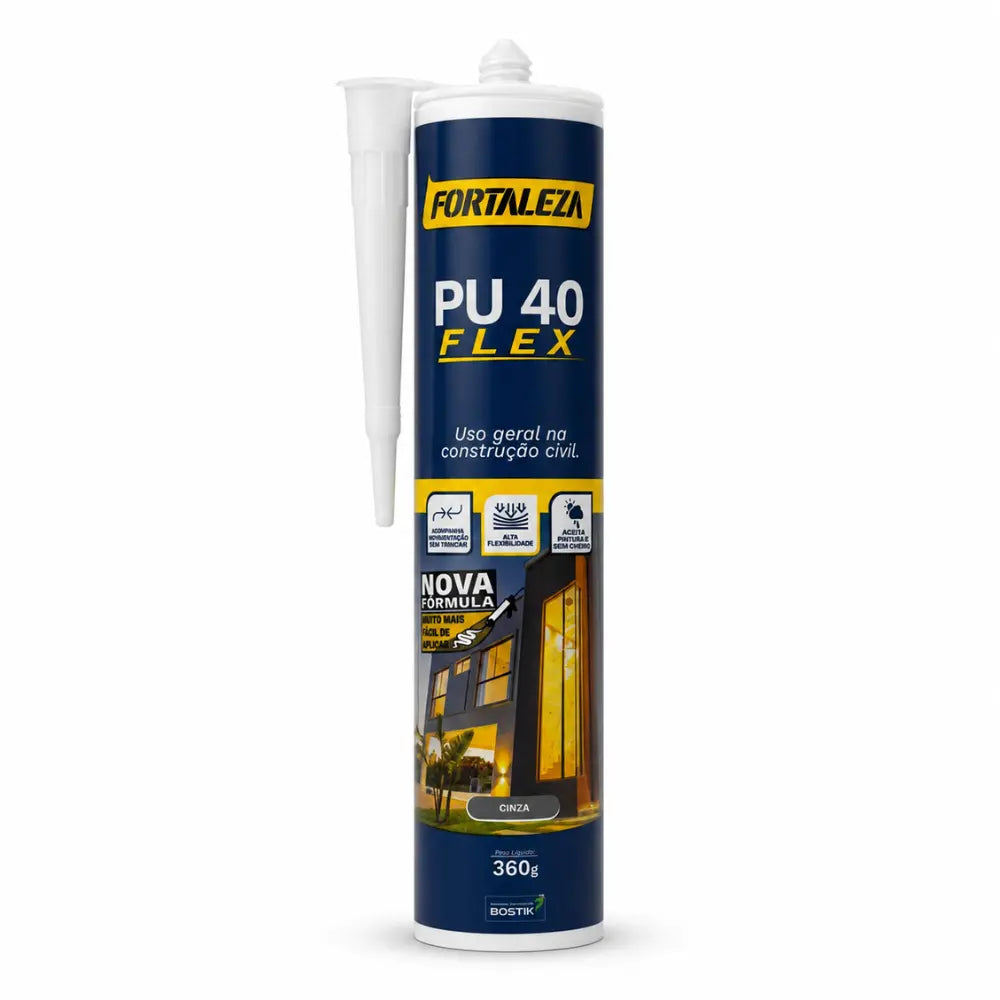 Adesivo PU40 Flex Fortaleza Cinza 360g Selante Poliuretano Alta Performance