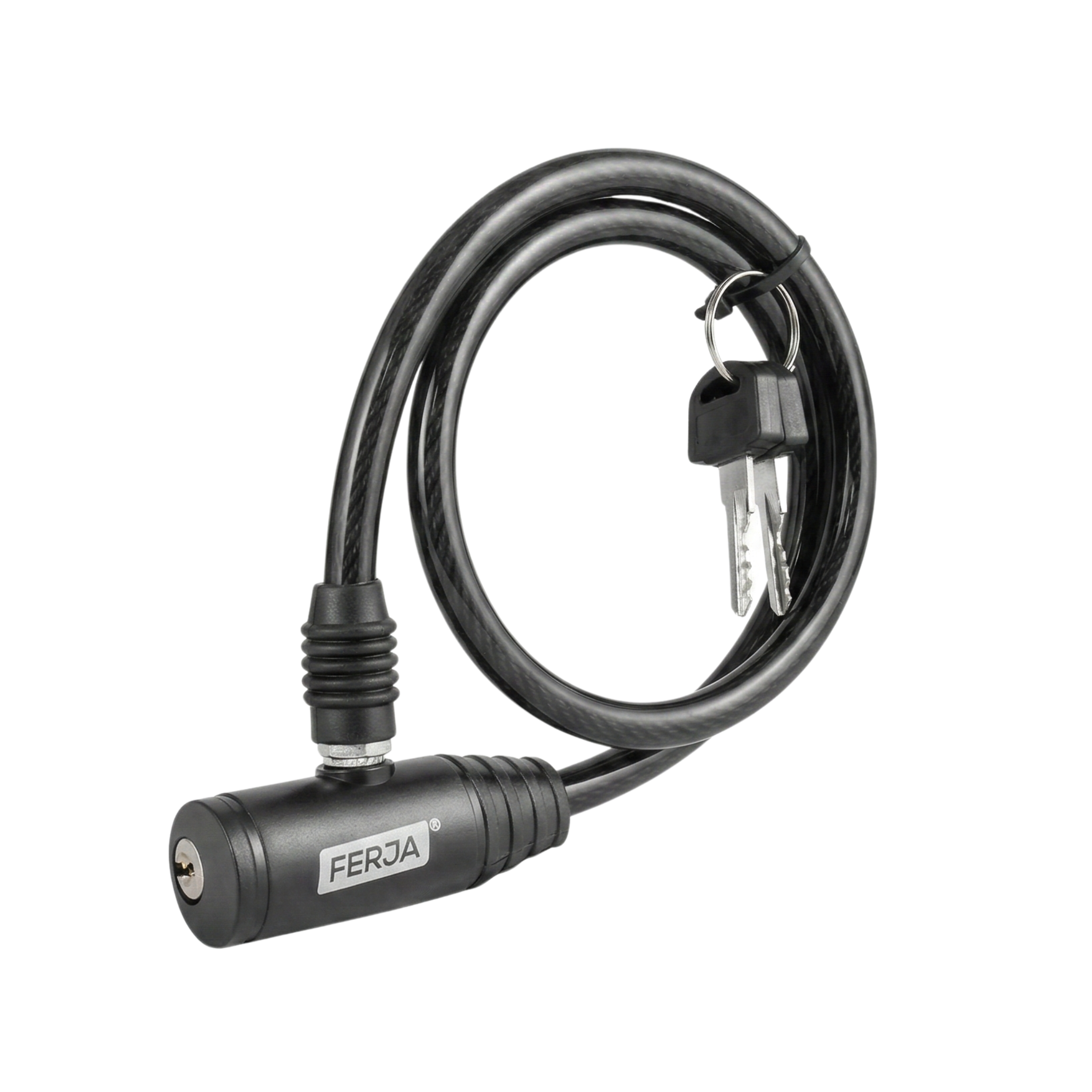 Cadeado para Bicicleta Ferja 8mm x 60cm com Cabo de Aço Revestido e 2 Chaves