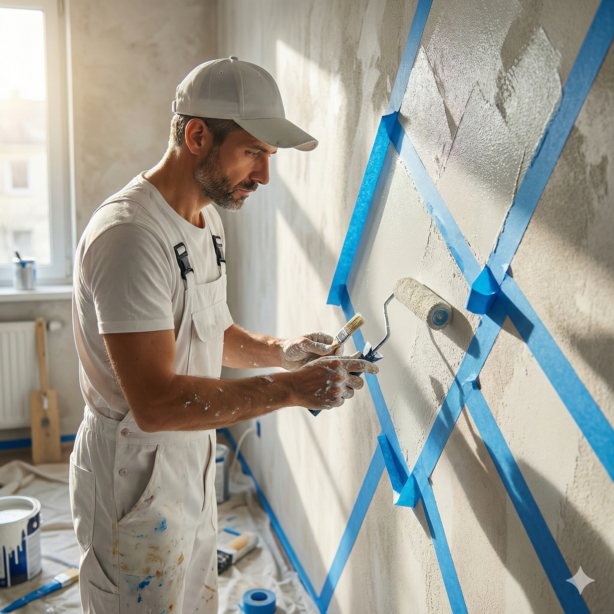 Fita Crepe Azul Profissional 45mm x 50m Adere - Acabamentos e Efeitos Especiais para Pintura