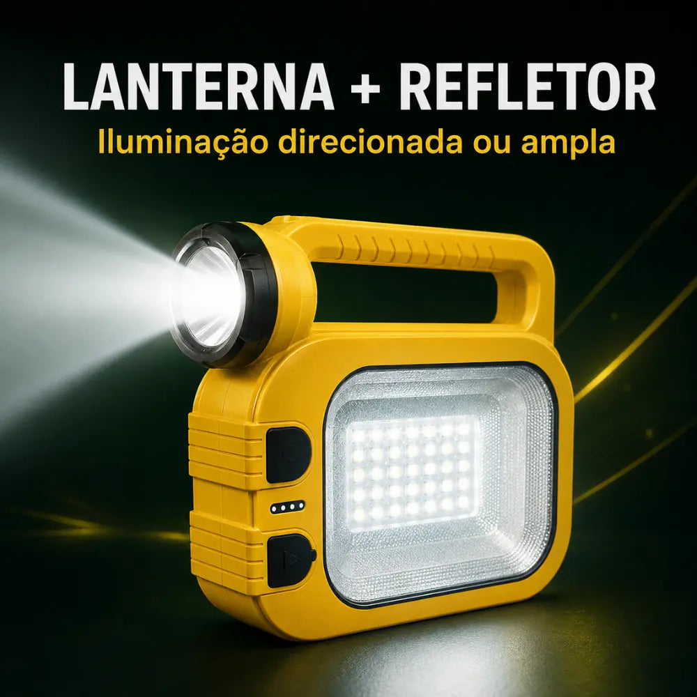 Lanterna LED Taschibra Hudson Solar Recarregável 5W com Refletor e Powerbank