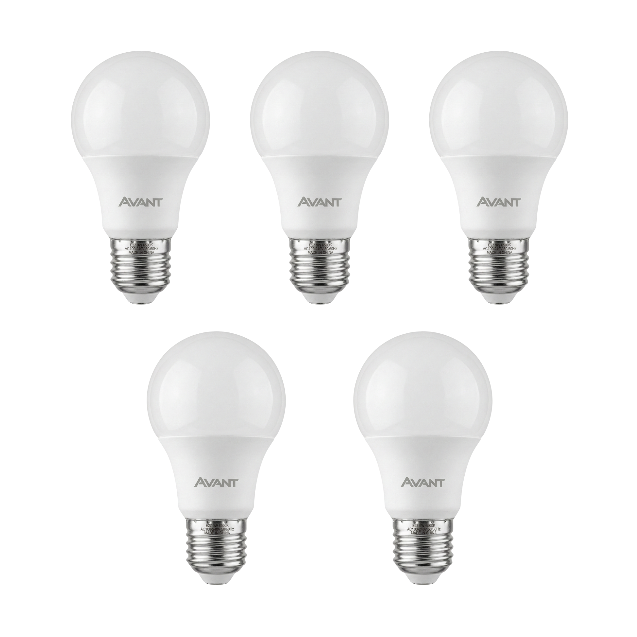 Kit Lâmpadas LED Bulbo Avant 9W E27 Bivolt 6500K Luz Branca Fria – Alta Eficiência e Economia