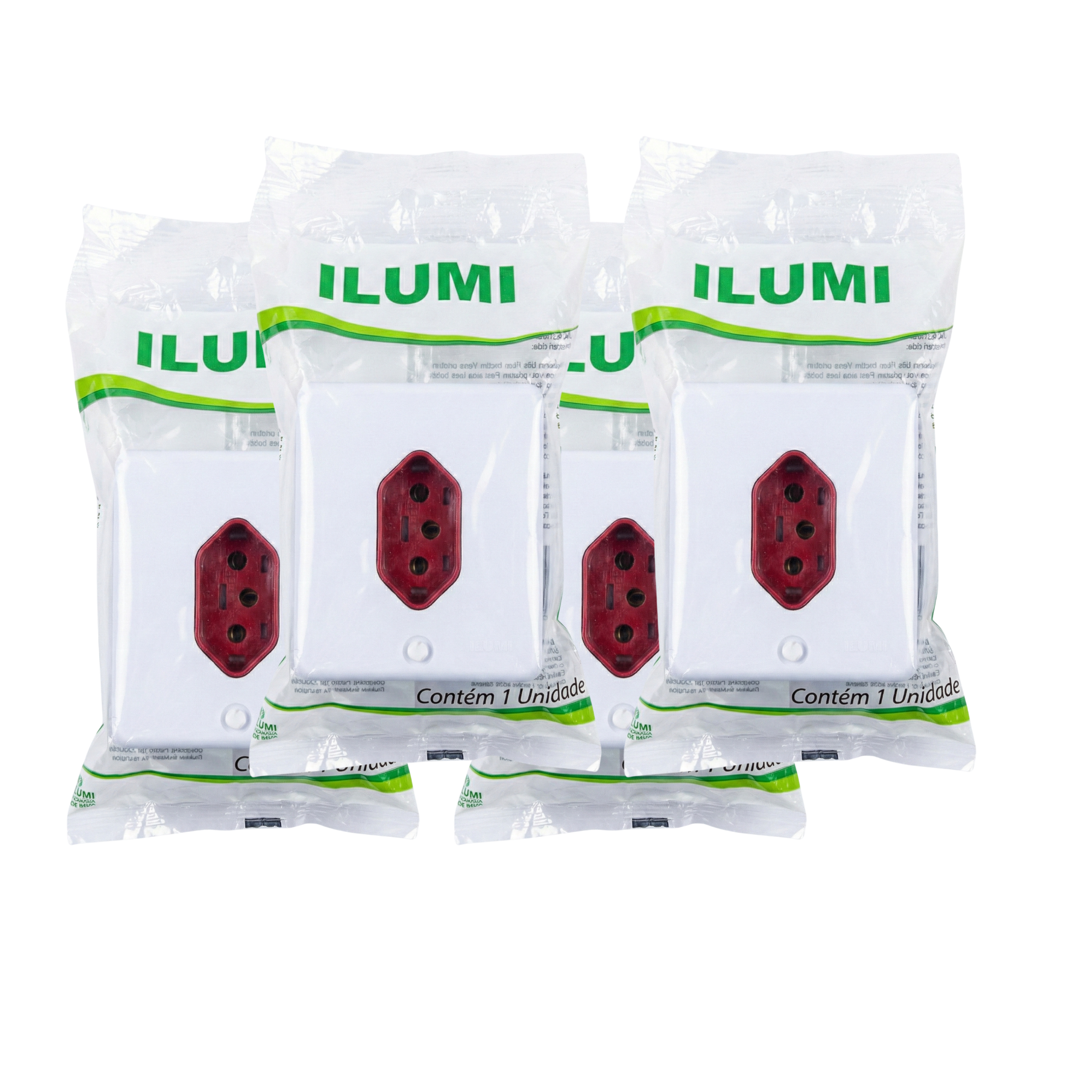 Tomada de Sobrepor Ilumi Sistema X 20A 250V Vermelha - Identificação de 220V