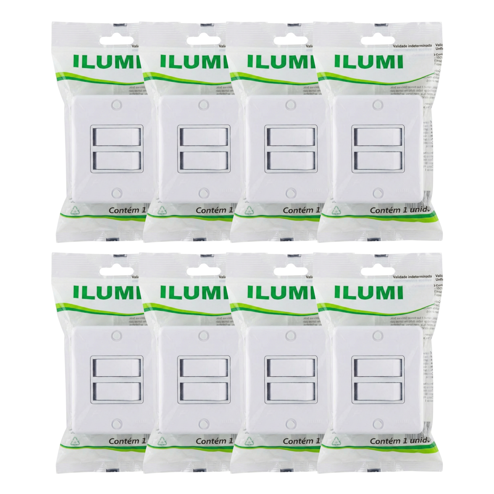 Interruptor Duplo de Sobrepor Ilumi Sistema X - 2 Teclas Simples