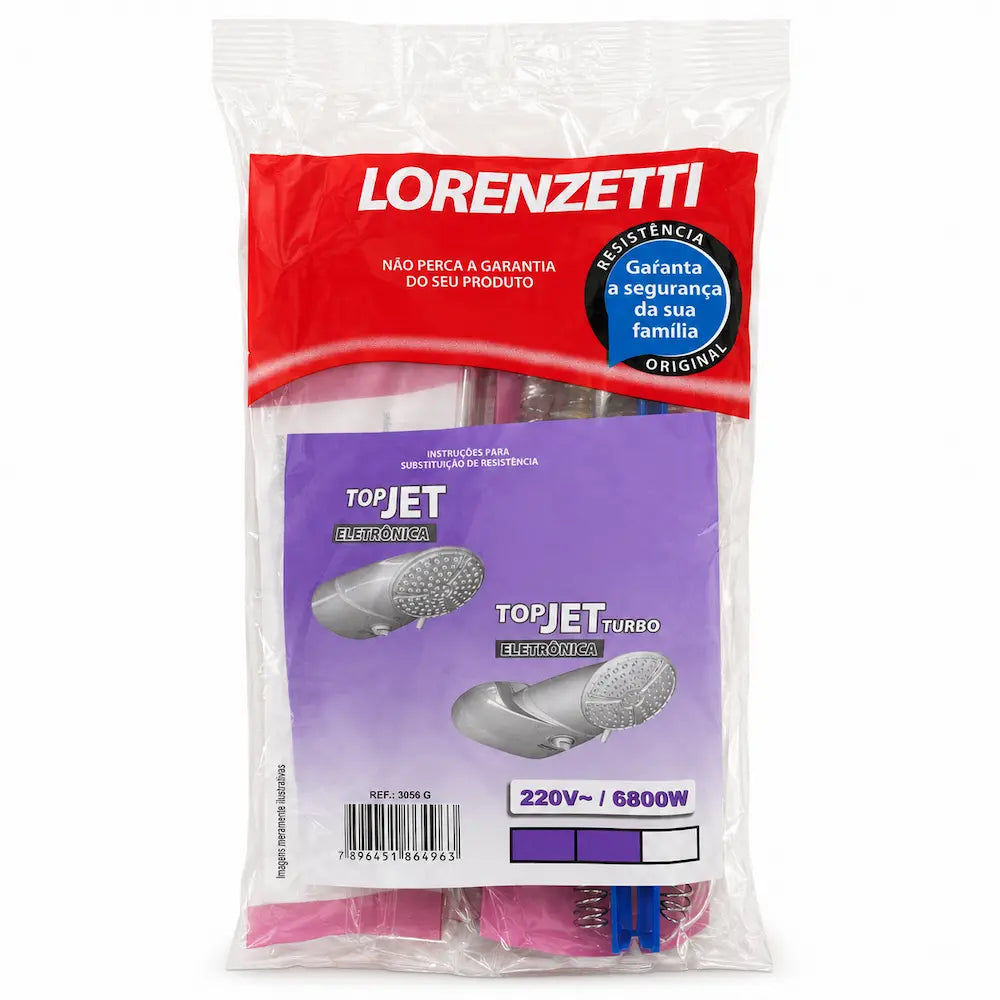 Resistência Original Lorenzetti Ref. 3056 - Para Ducha Advanced e Top Jet Eletrônica / Turbo - Tipo Refil