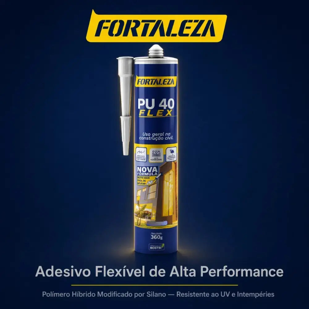 Adesivo PU40 Flex Fortaleza Cinza 360g Selante Poliuretano Alta Performance