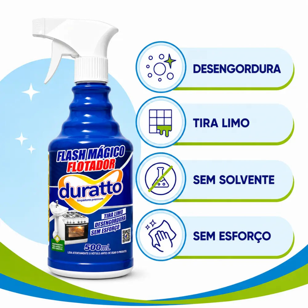 Limpa Tudo Flash Mágico Flotador Duratto 500ml Desengordurante Multiuso