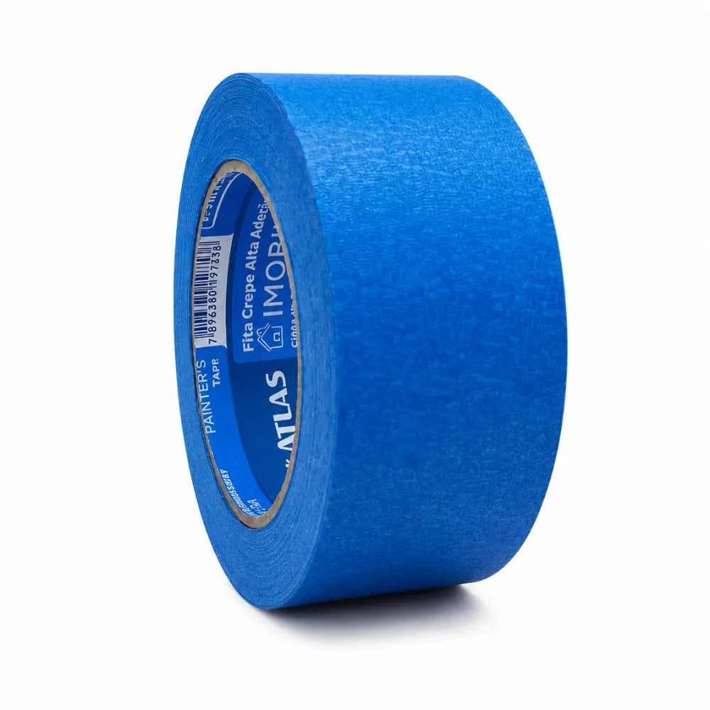 Fita Crepe Imobiliária Atlas Azul 50m com Proteção UV