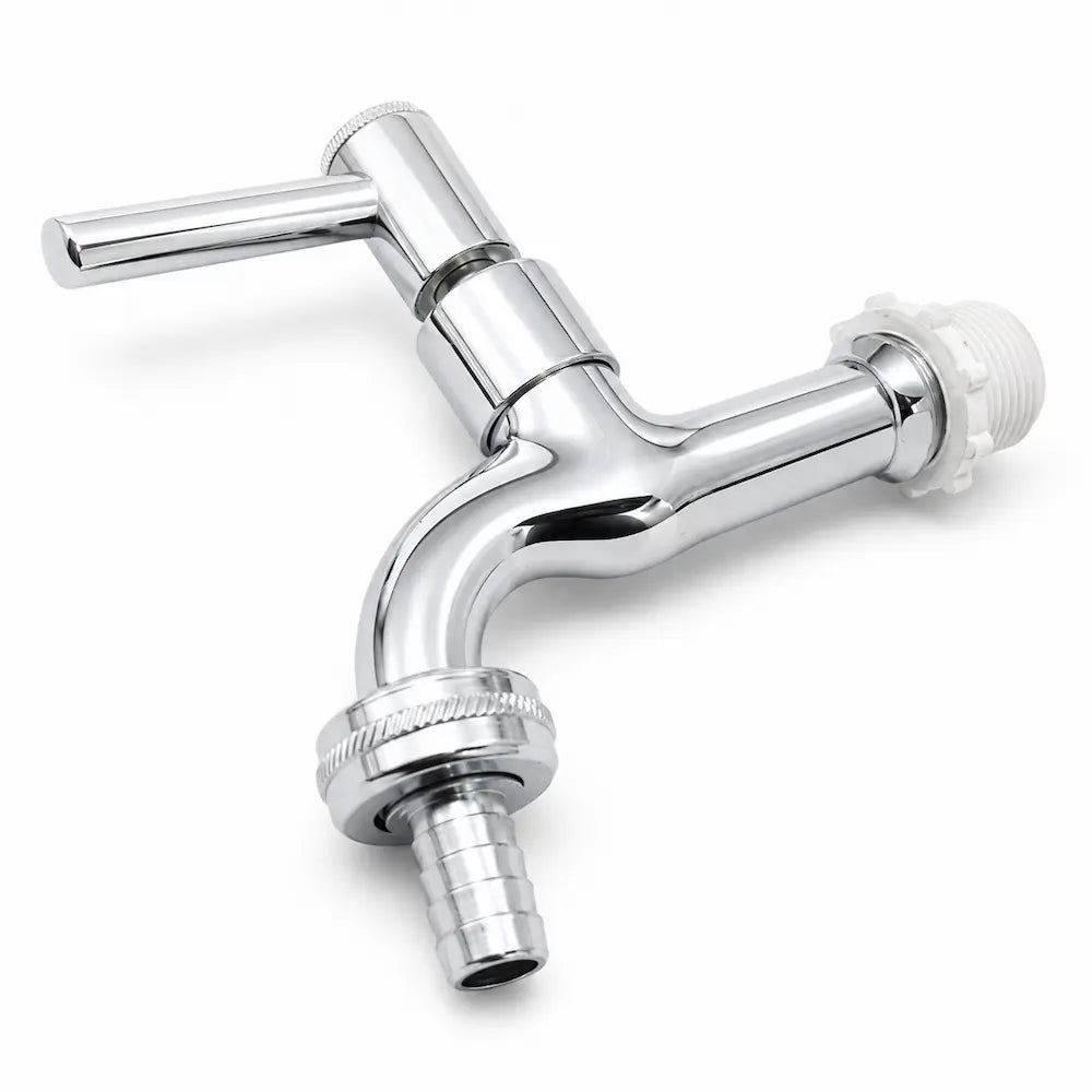 Torneira Jardim Longa C61 1/2 Alfa Metal Cromado 1/4 Volta com Bico Metálico