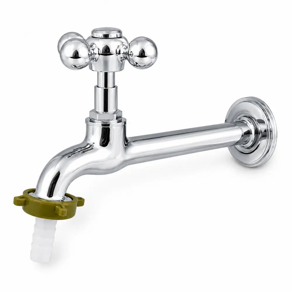 Torneira Reta para Pia Alfa 18cm com Bico para Mangueira Volante ABS C33 Cód. 1160
