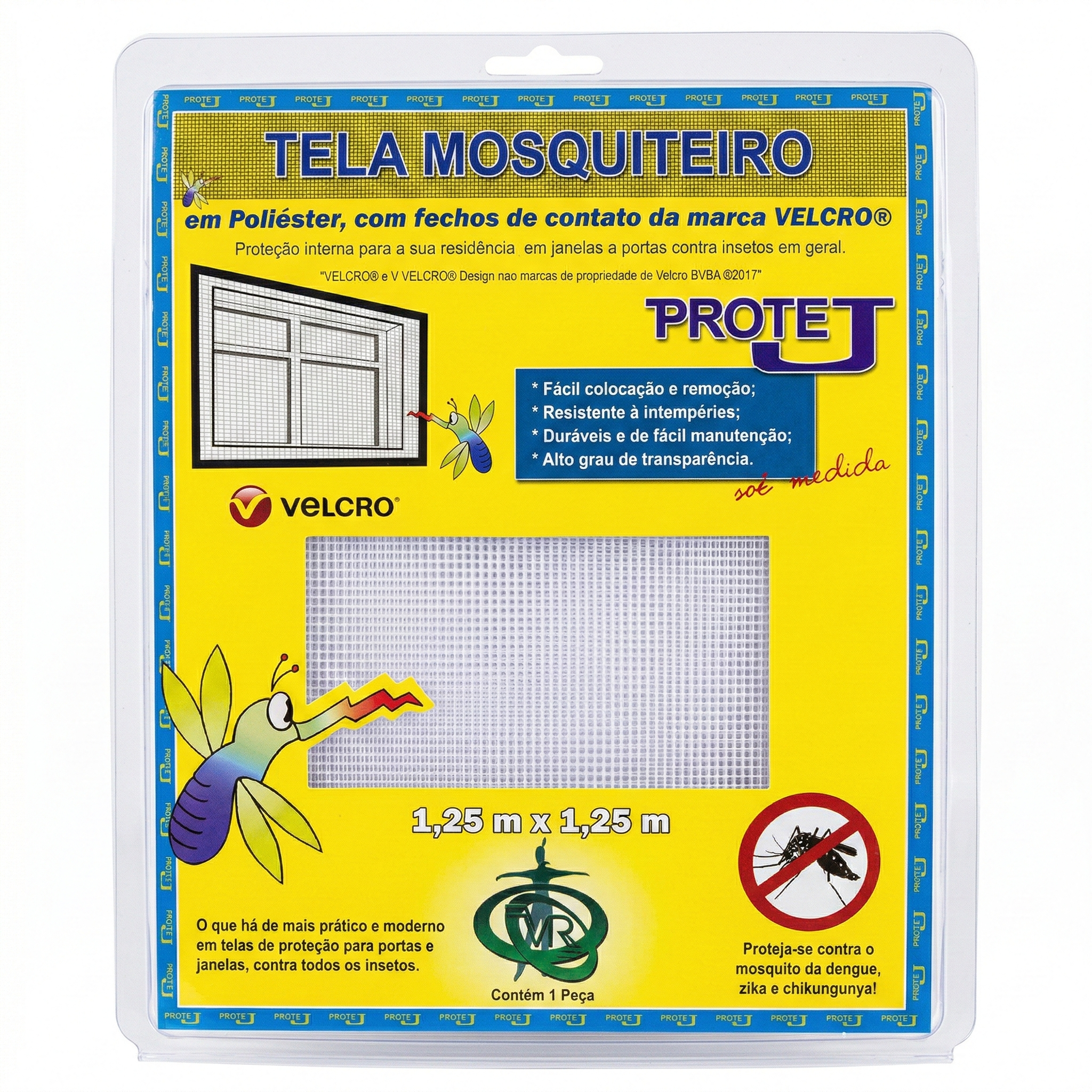 Tela Mosquiteira Branca em Poliéster com Sistema VELCRO® Original Protej