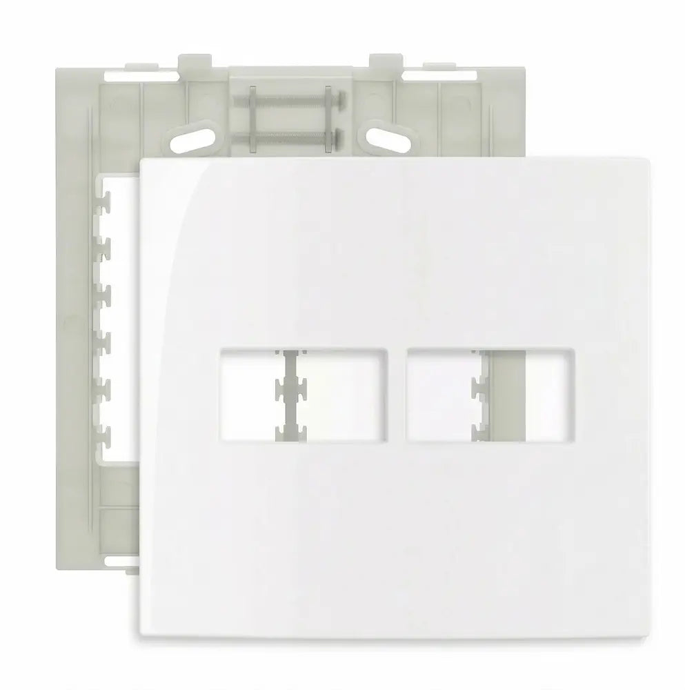 Placa 4x4 2 Postos Horizontal com Suporte Sleek Margirius – Branco