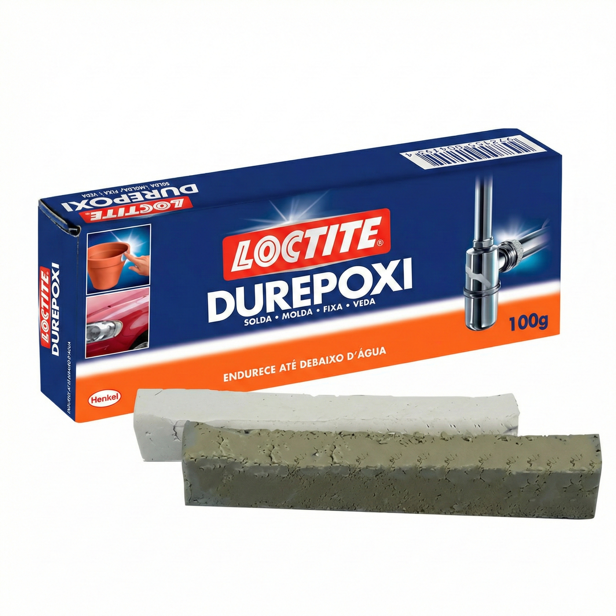 Cola Massa Adesiva Epóxi Durepoxi Cinza 100g Loctite