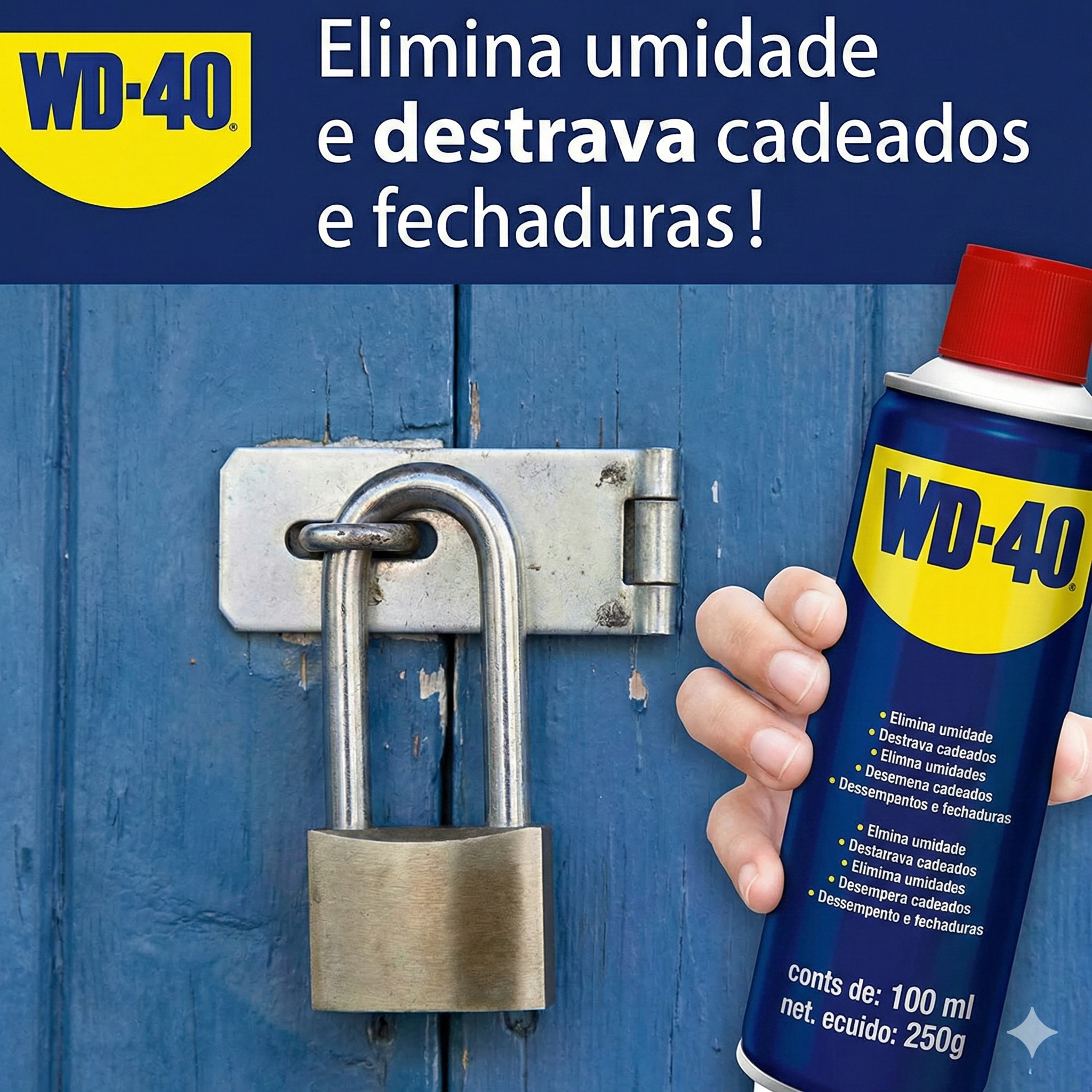 WD-40 Spray Multiuso para Desengripar e Lubrificar 300ml