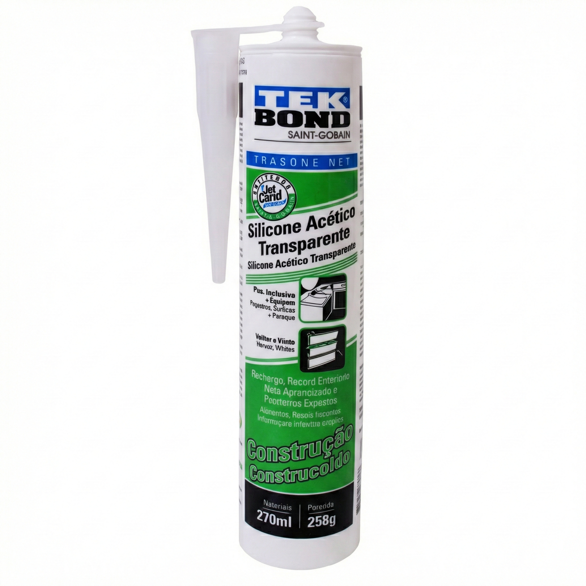 Silicone Acético Transparente TekBond 256g / 270ml – Vedação e Selagem Profissional
