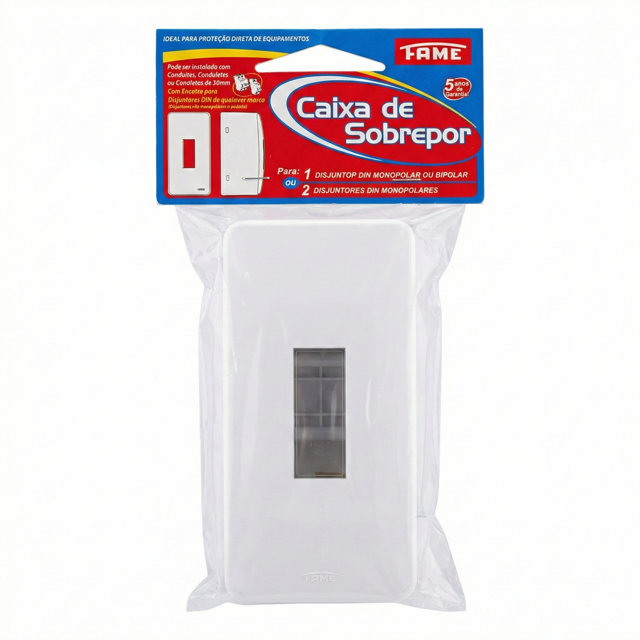 Caixa de Sobrepor FAME para 1 ou 2 Disjuntores DIN