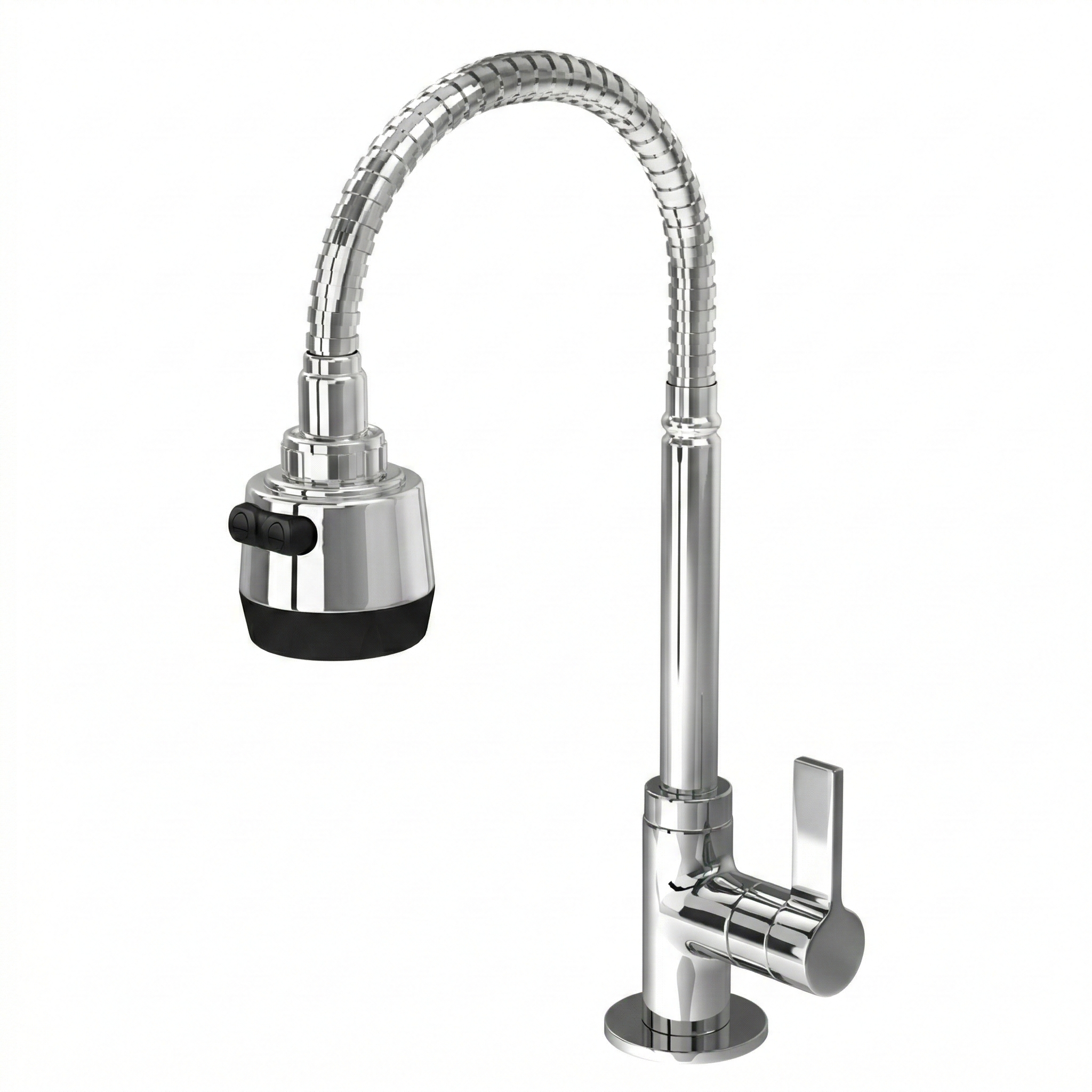 Torneira para Cozinha de Mesa Bica Flexível Gourmet 1/4 de Volta C70 Cromada