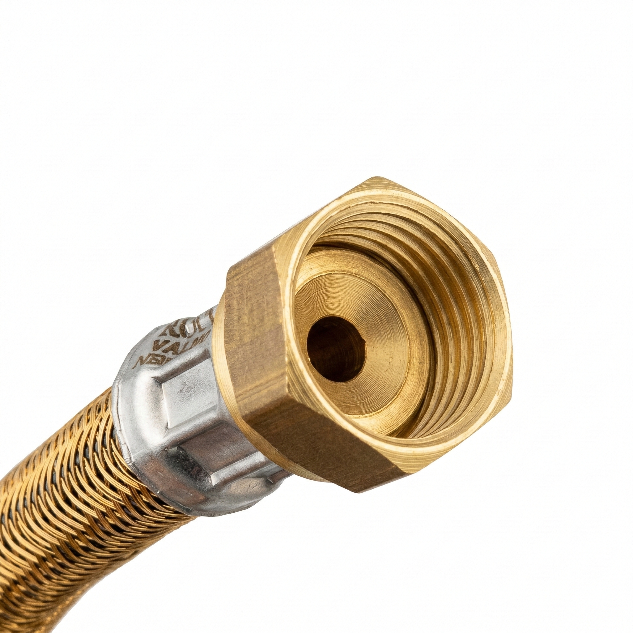 Ligação Flexível Metálica para Gás ROCO 1,2m - 1/2" Fêmea x 1/2" Fêmea em Tombak