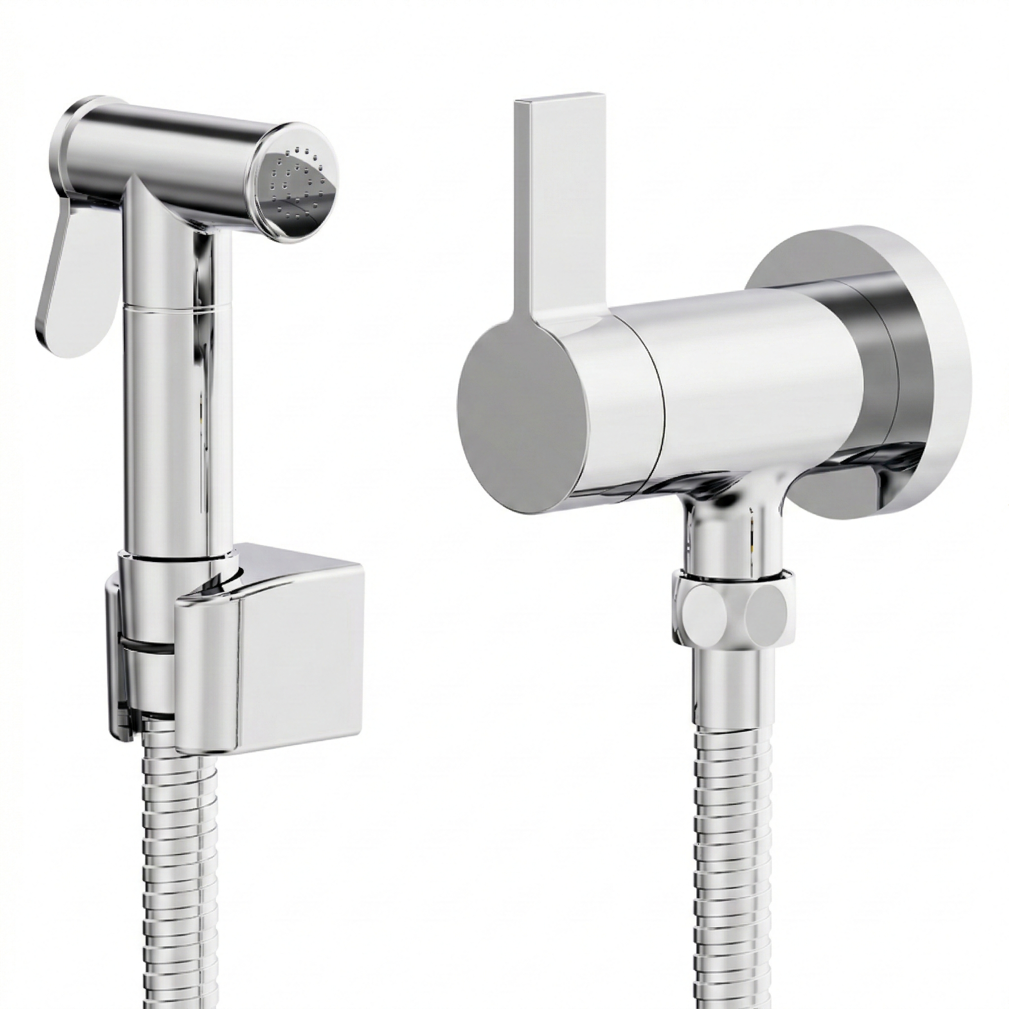 Ducha Higiênica com Registro e Gatilho em Metal 1,20m 1/4 de Volta C17 Cromada - Leão