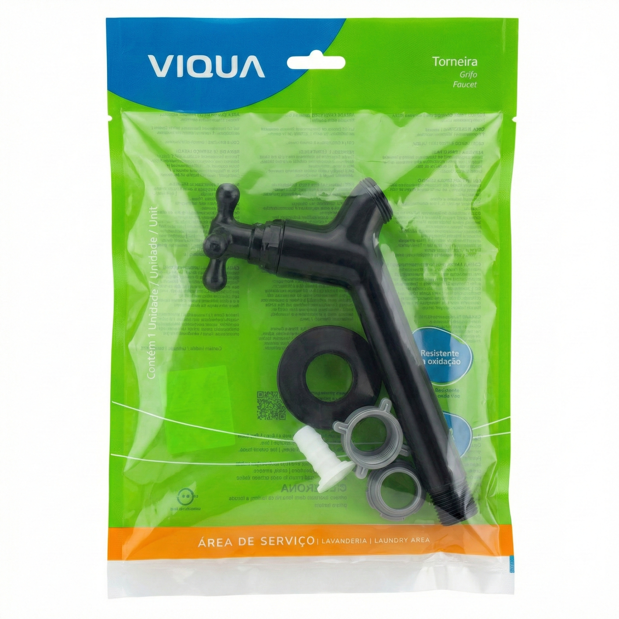 Torneira de Parede para Pia e Tanque Maruja 15cm com Bico para Mangueira Víqua