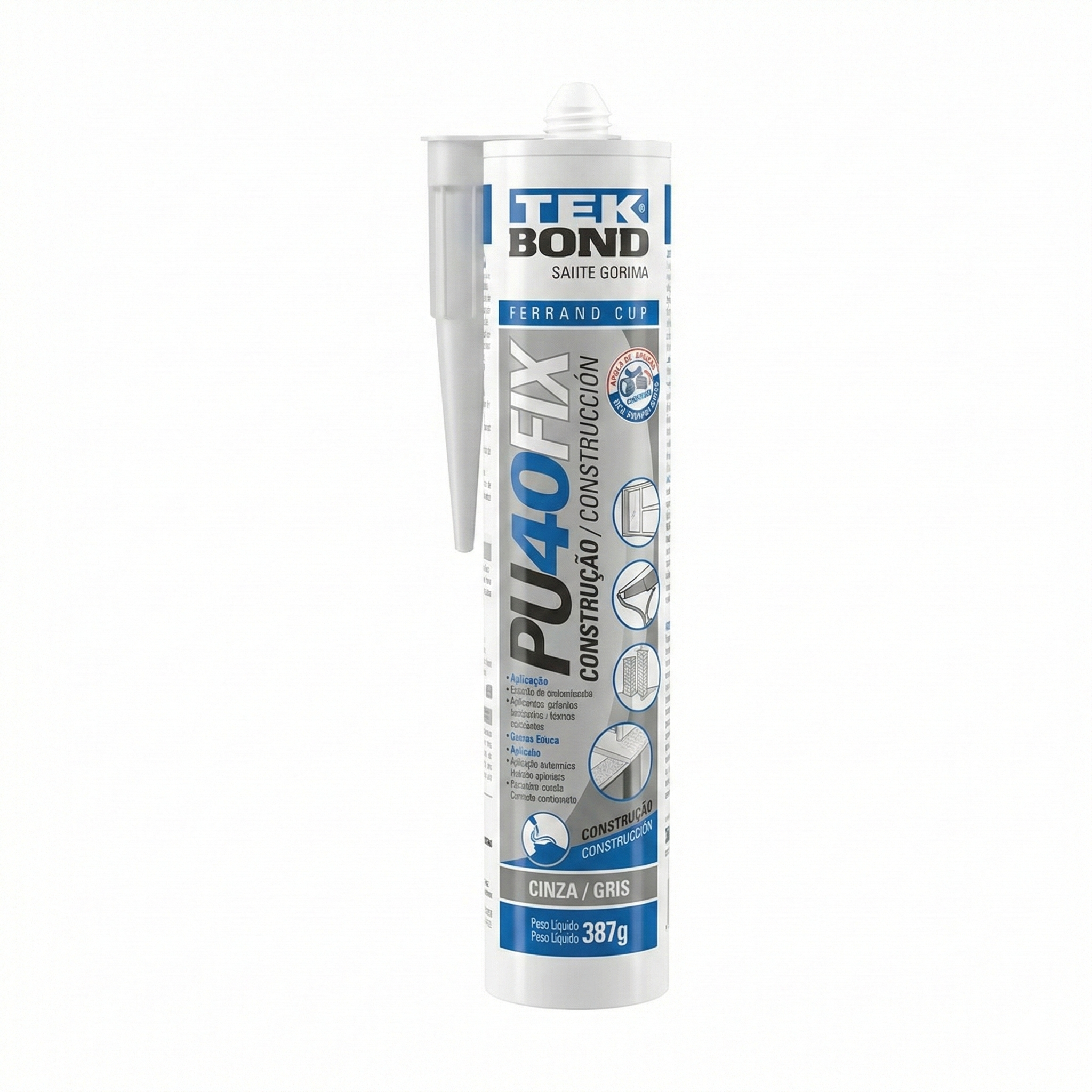 Adesivo Selante PU40 Tekbond 387g – Preto, Cinza ou Branco (Poliuretano Profissional)