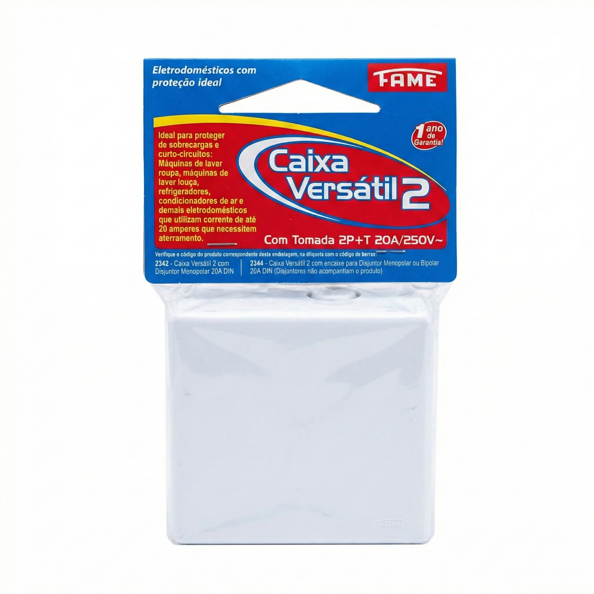 Caixa Versátil 2 FAME de Sobrepor com Tomada 20A - Ideal para Ar Condicionado e Micro-ondas