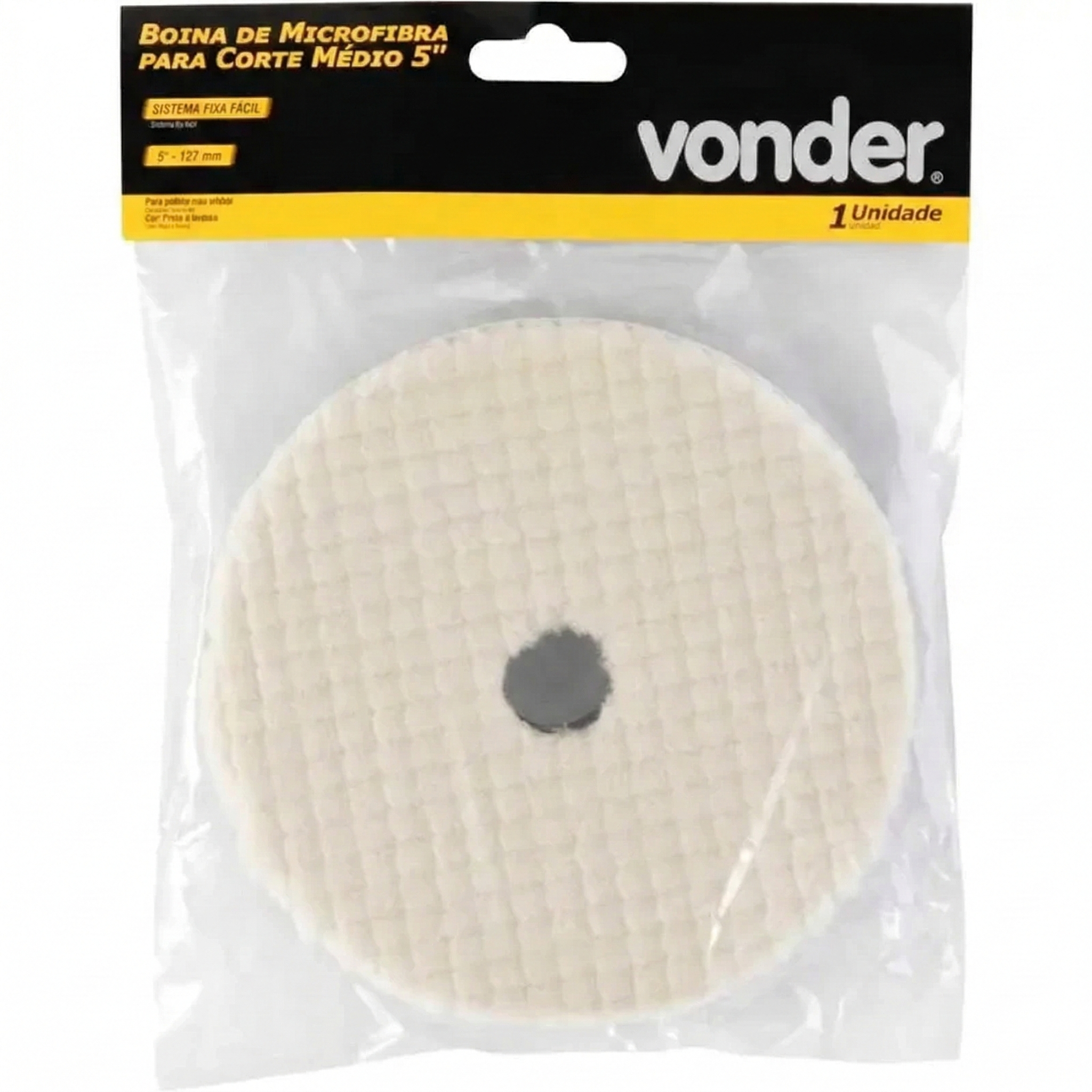 Boina de Microfibra para Corte Médio Vonder 5" (127 mm) - Com Interface de Espuma