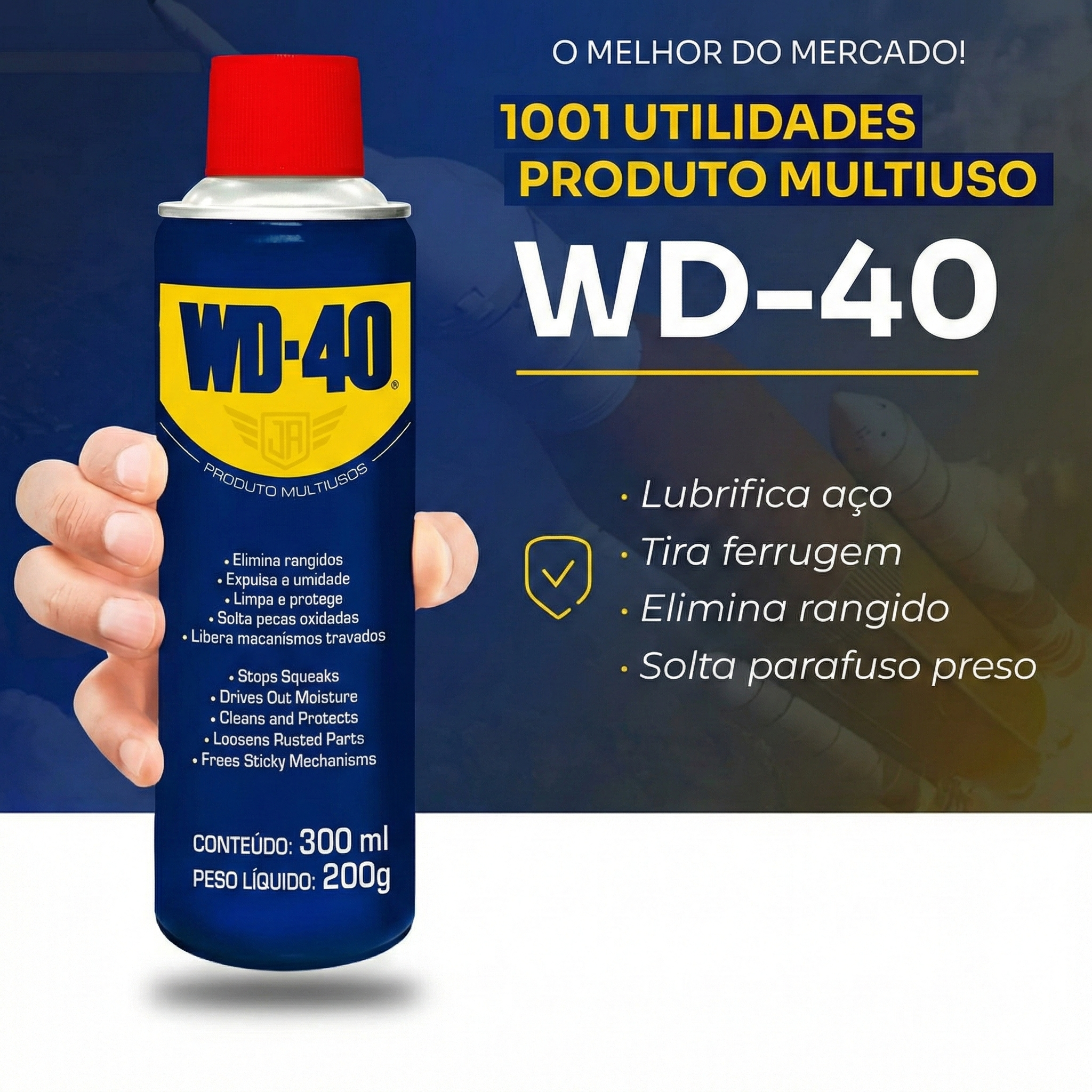 WD-40 Spray Multiuso para Desengripar e Lubrificar 300ml