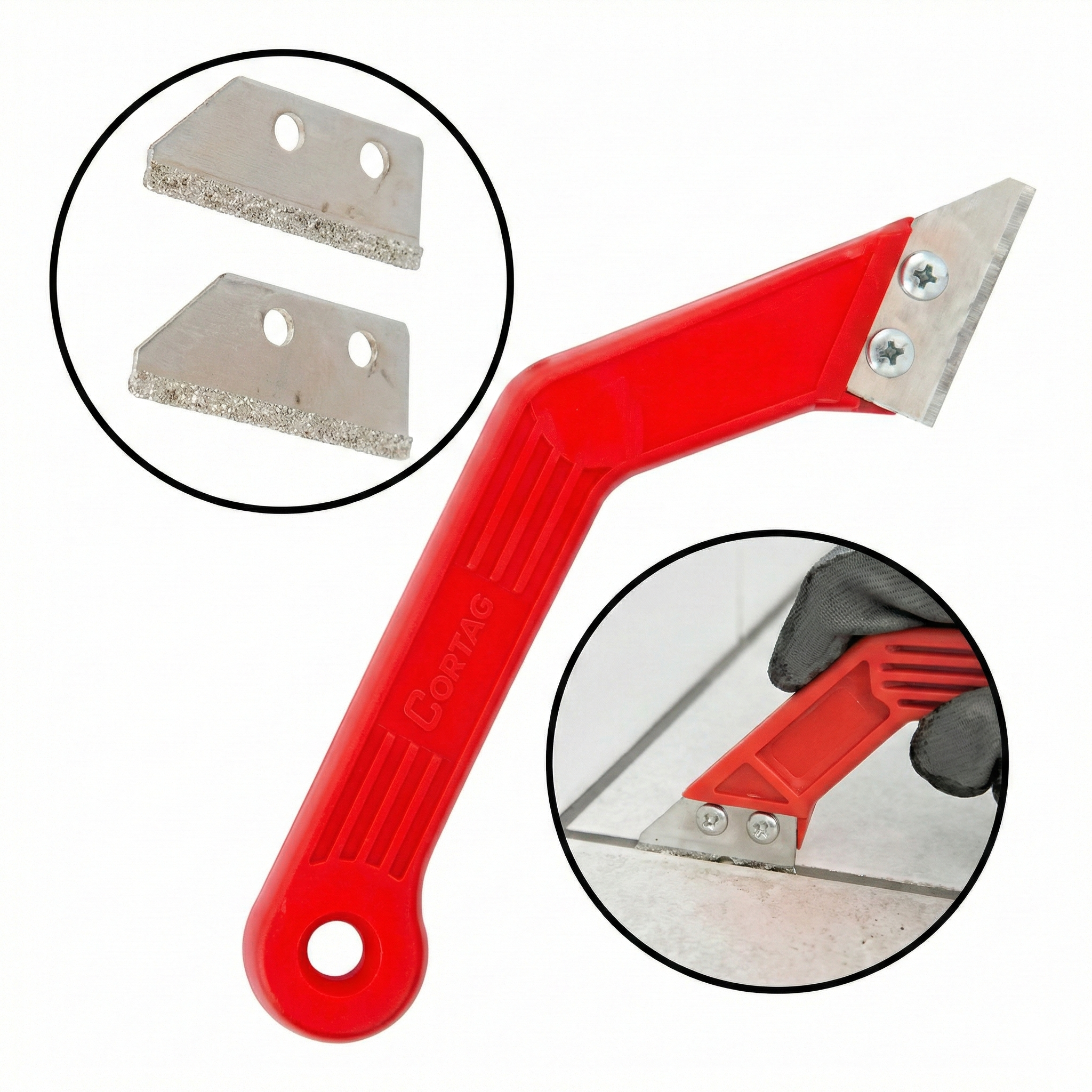 Raspador de Rejunte Standard Cortag 6mm com 2 Lâminas para Piso e Porcelanato