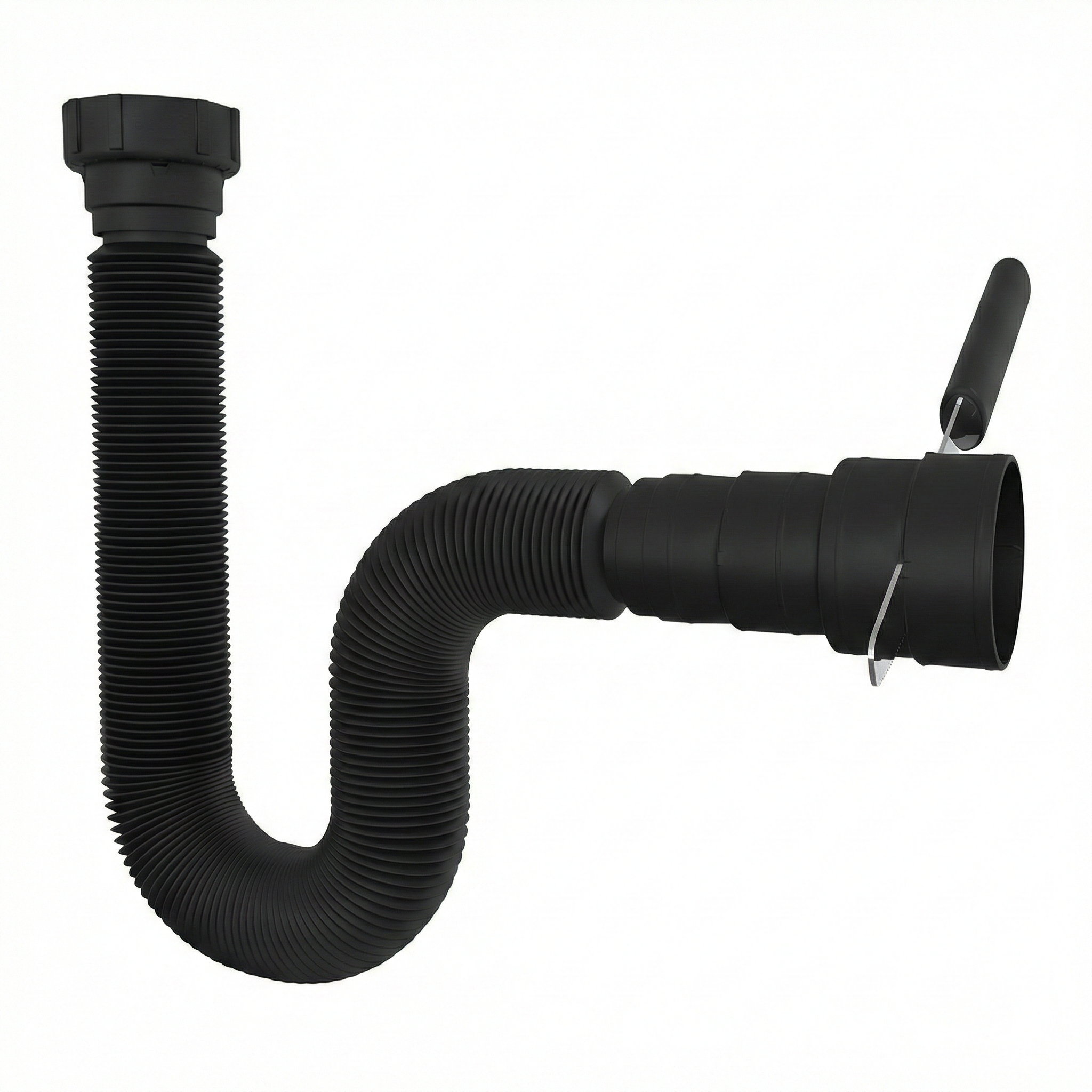 Sifão Sanfonado Universal Preto (Black) com Canopla 70cm - Blukit