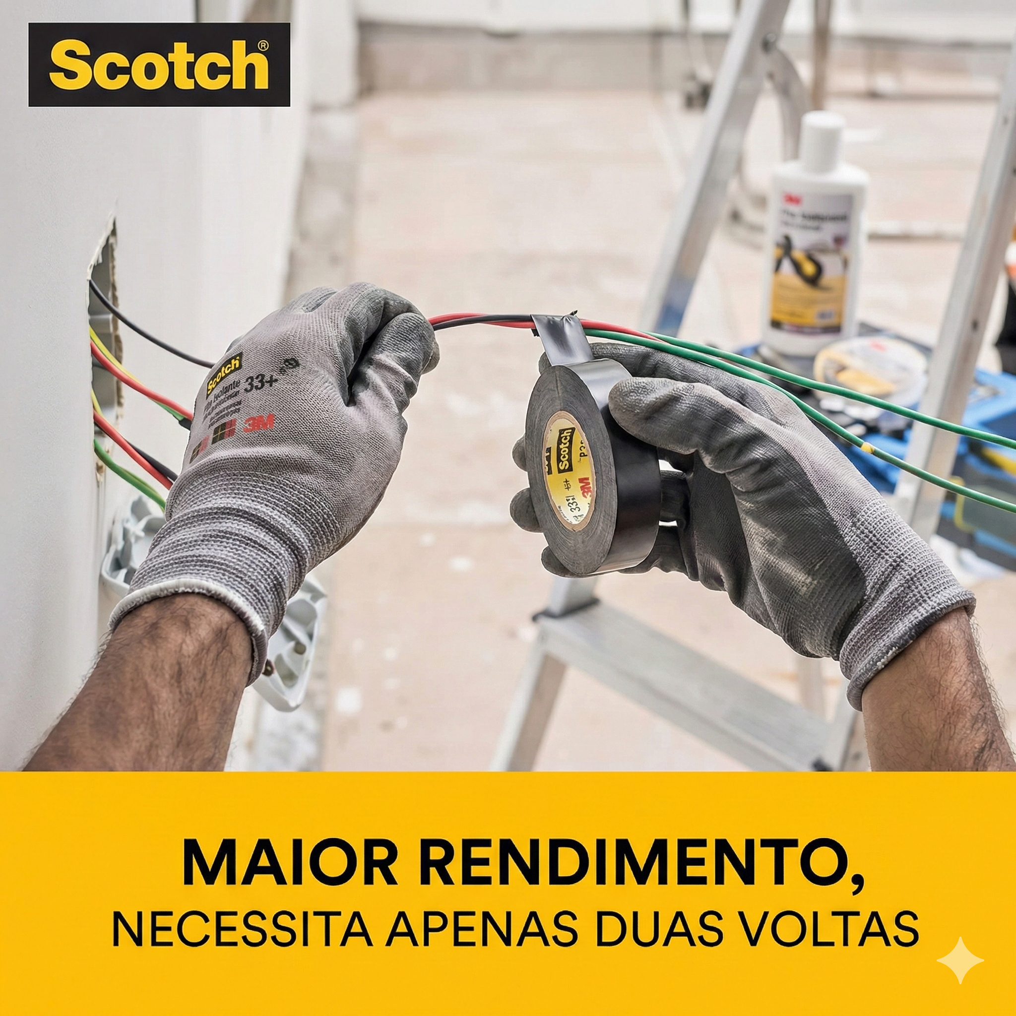 Fita Isolante 3M Scotch 33+ Profissional 19mm Classe A - 105°C Certificada ABNT - 5m ou 10m