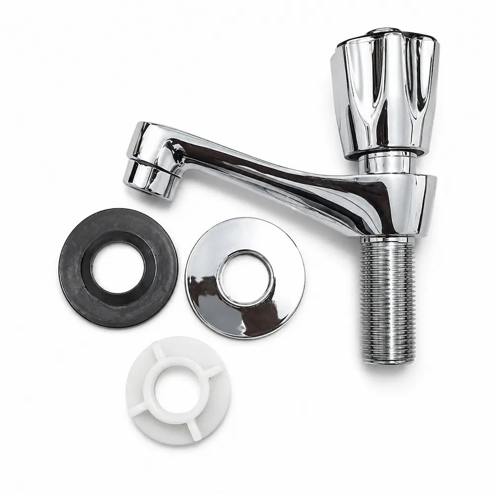 Torneira para Lavatório Luxo Alfa de Mesa com Volante ABS C50 Cromada Cód. 1194