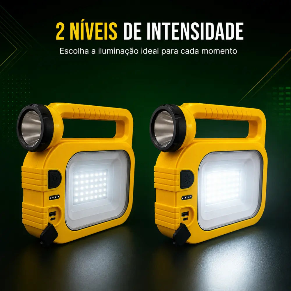 Lanterna LED Taschibra Hudson Solar Recarregável 5W com Refletor e Powerbank