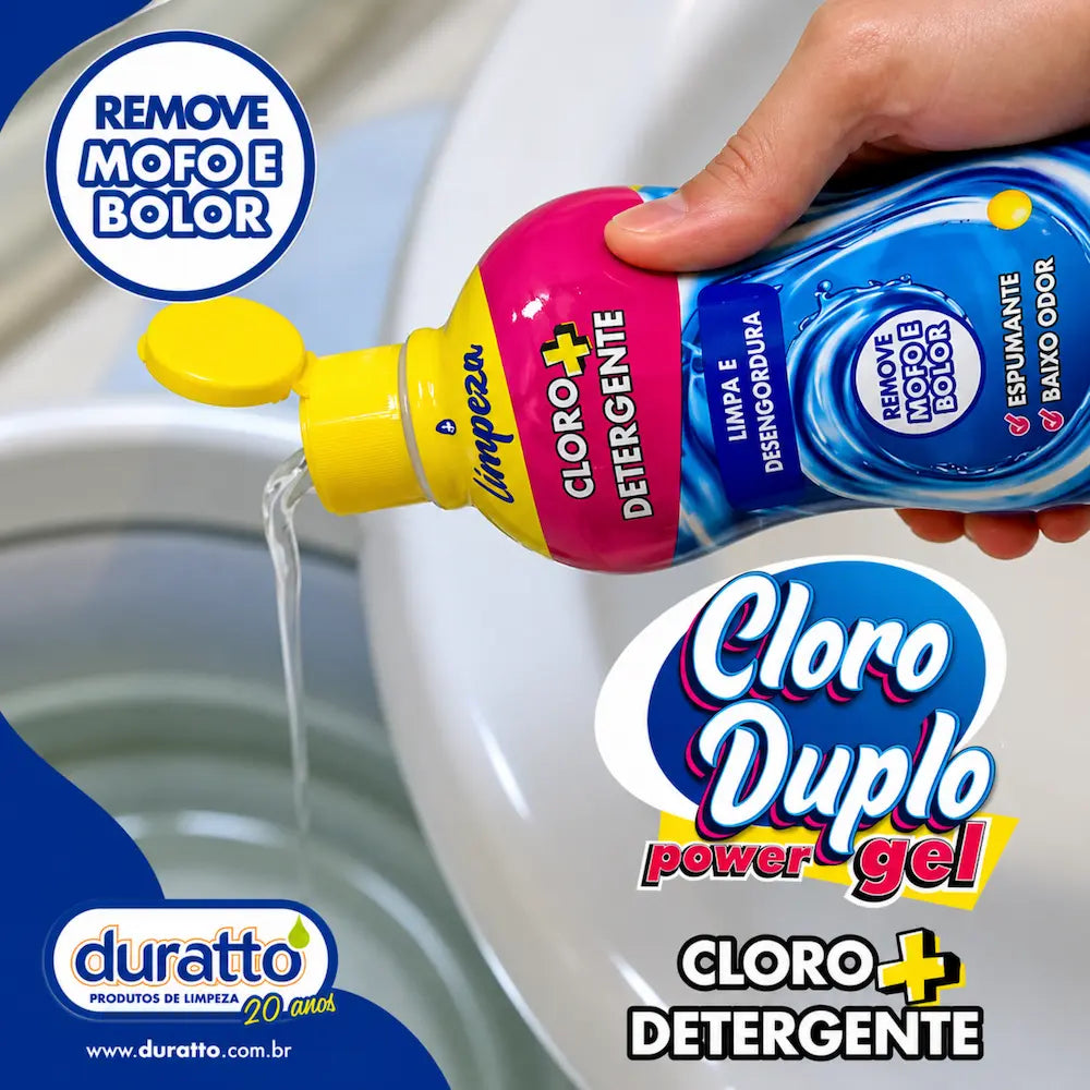 Cloro Duplo Power Gel Duratto 750ml Limpeza Pesada Remove Mofo e Bolor
