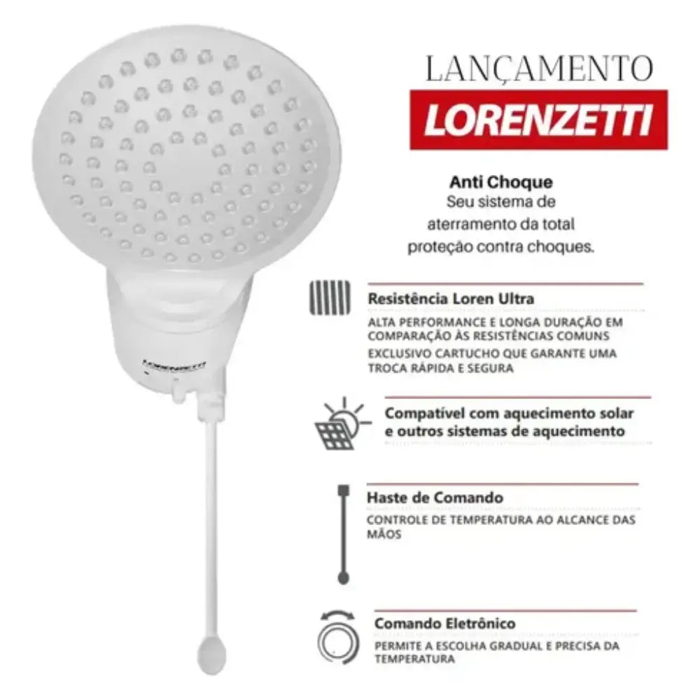 Chuveiro Eletrônico Lorenzetti Loren Comfort Branco com Controle Gradual
