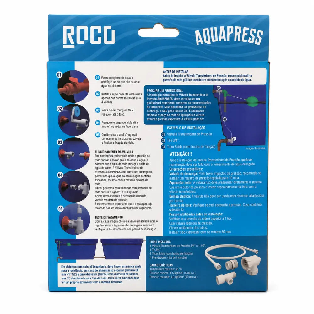 Válvula Transferidora de Pressão Aquapress Roco para Caixa d’Água Cód. 3216