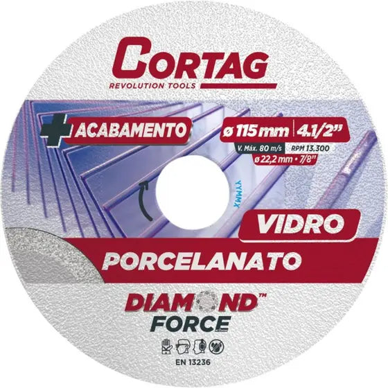 Disco Diamantado Porcelanato Vidro 115mm (62797) - Cortag