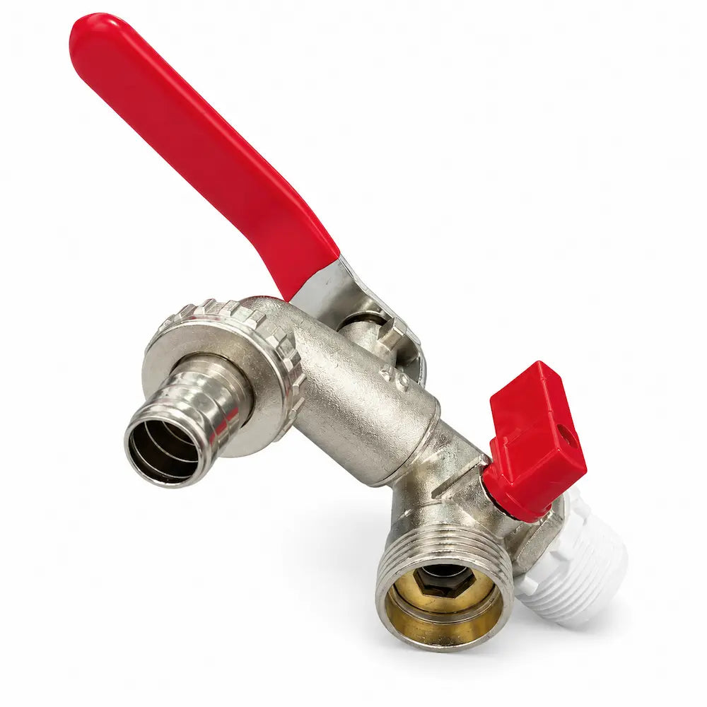 Torneira para Tanque e Máquina Esfera 1/2 Alfa Metal com Dupla Saída Cod. 1131