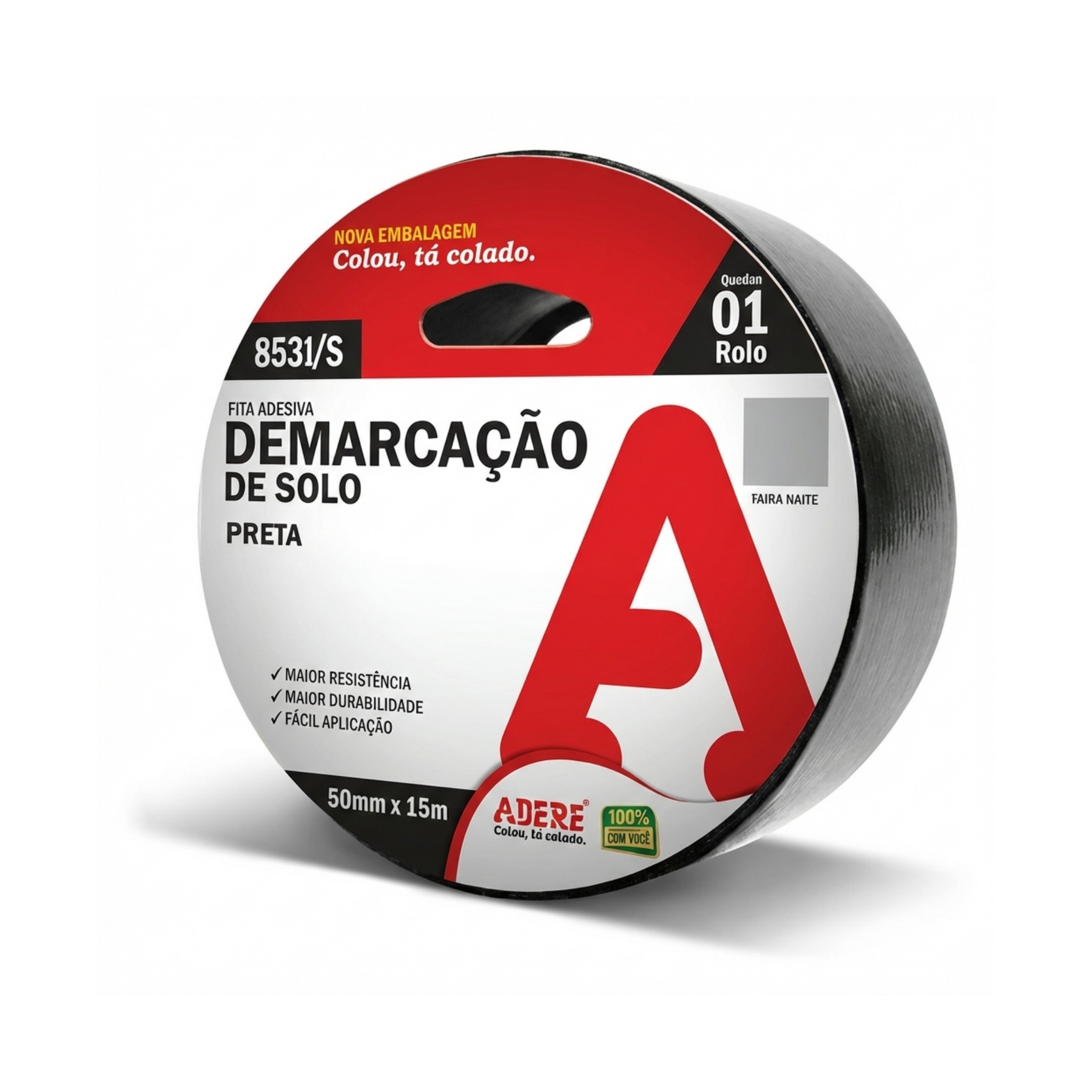 Fita Adesiva de Demarcação de Solo Adere 50mm x 15m | Linha 8521/S