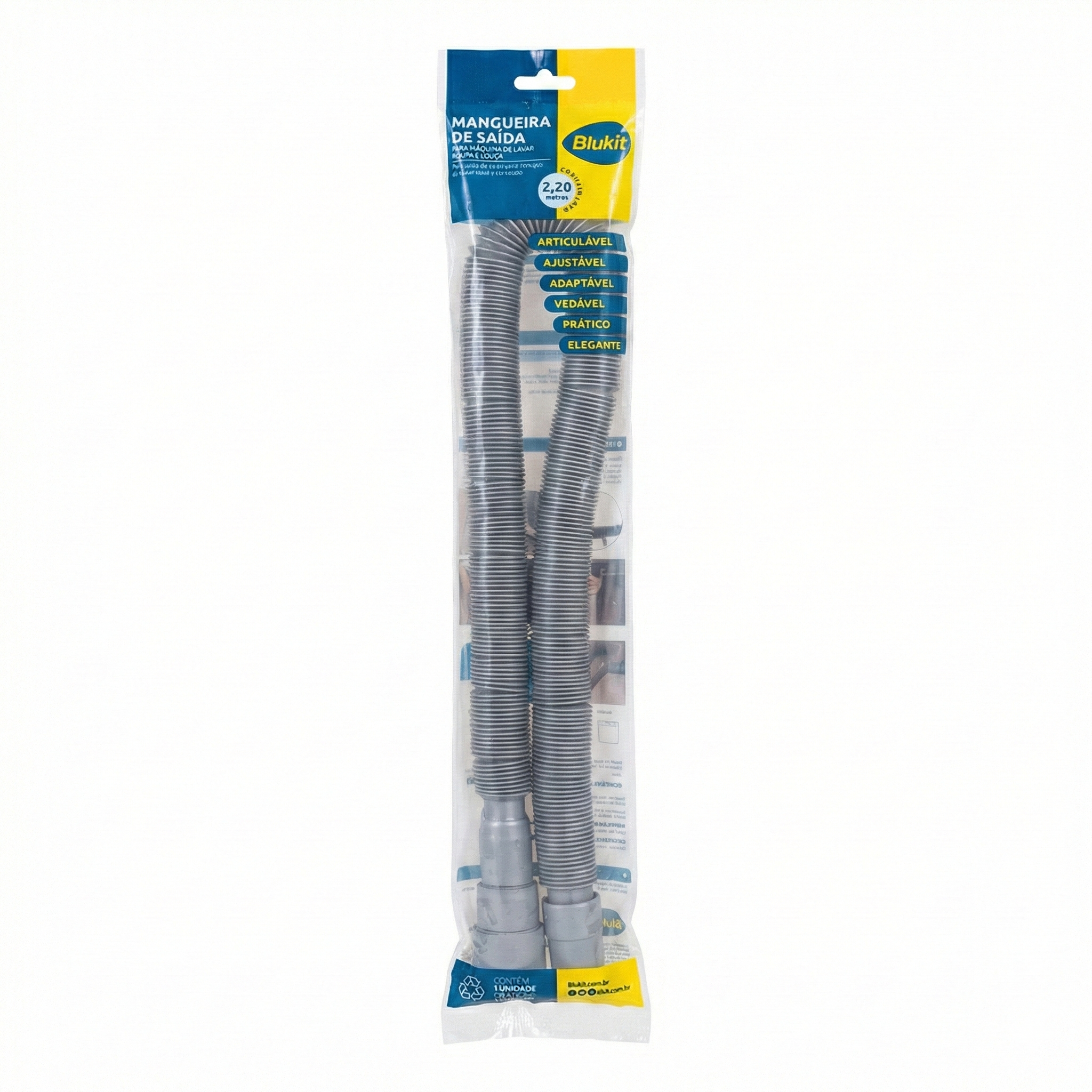 Mangueira de Saída de Água Extensiva para Máquina de Lavar 2,20m Blukit