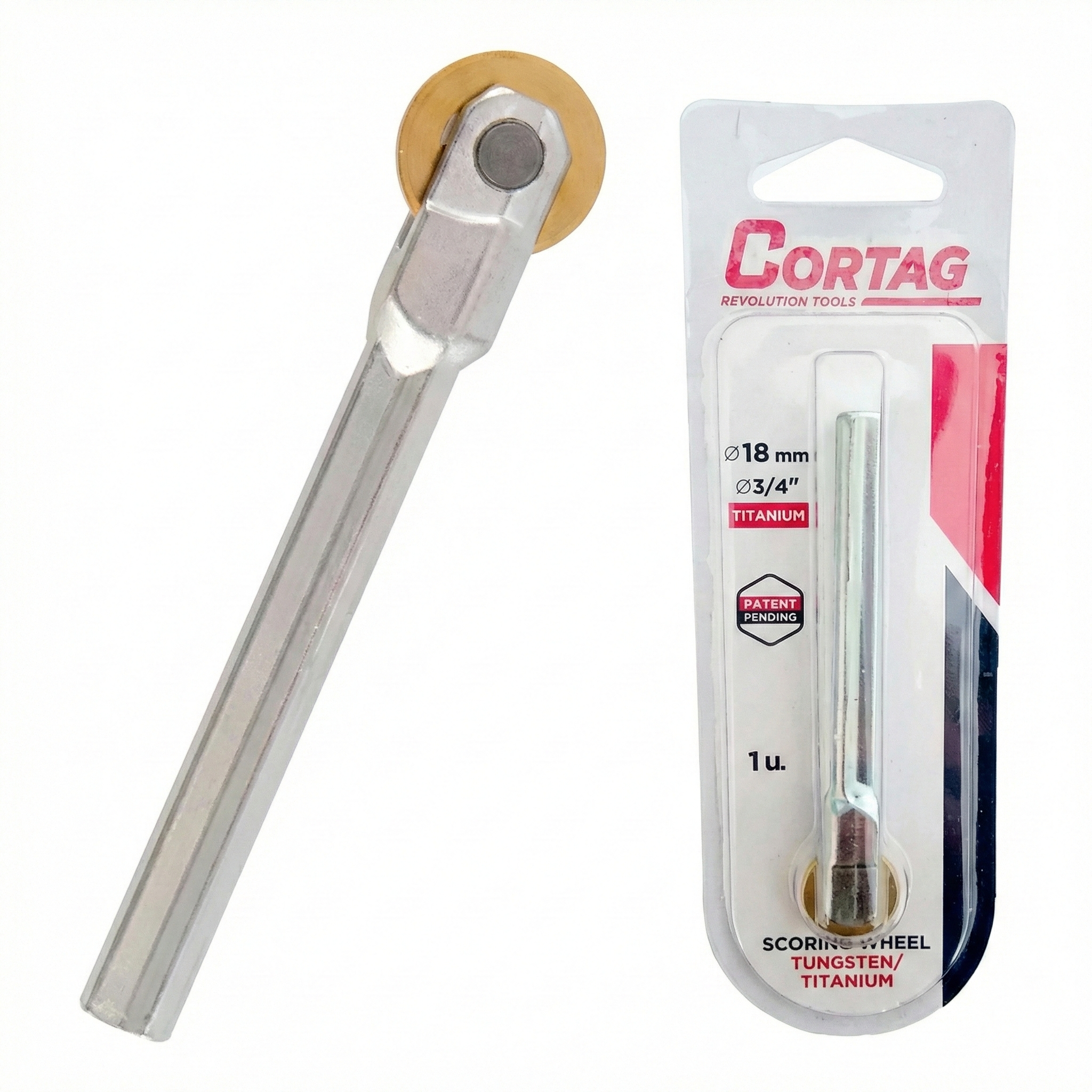 Rodel de Titânio Universal Cortag 18mm Haste 90mm - Para Cortador de Piso e Porcelanato