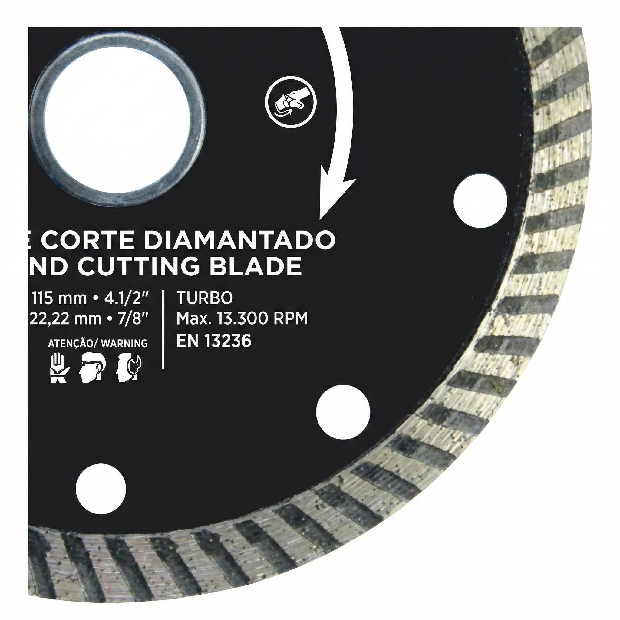 Disco de Corte Diamantado Turbo Eco Cortag 110mm para Concreto, Alvenaria e Blocos