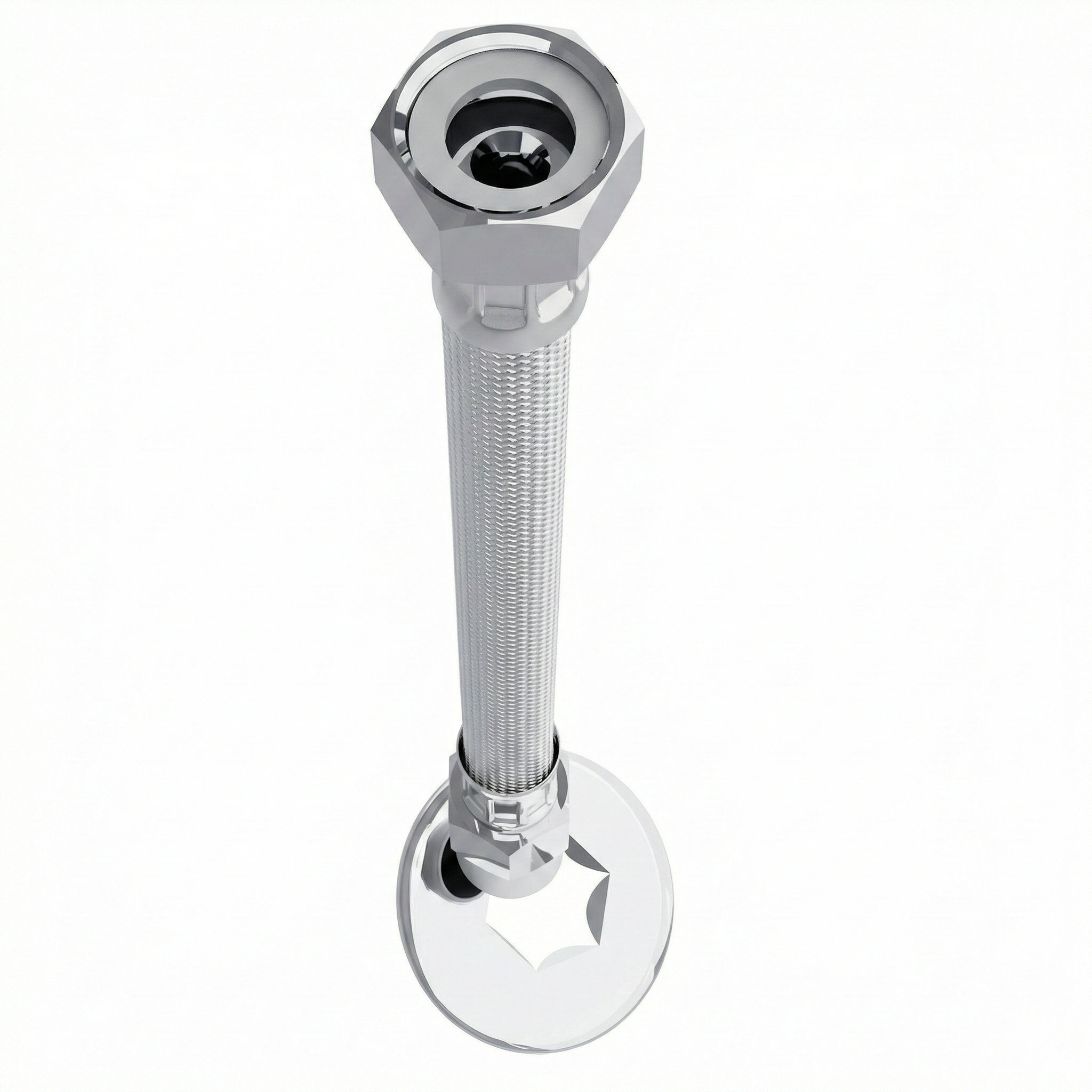 Engate Flexível Malha de Aço Inox 1/2" Blukit - Alta Resistência Água Quente/Fria