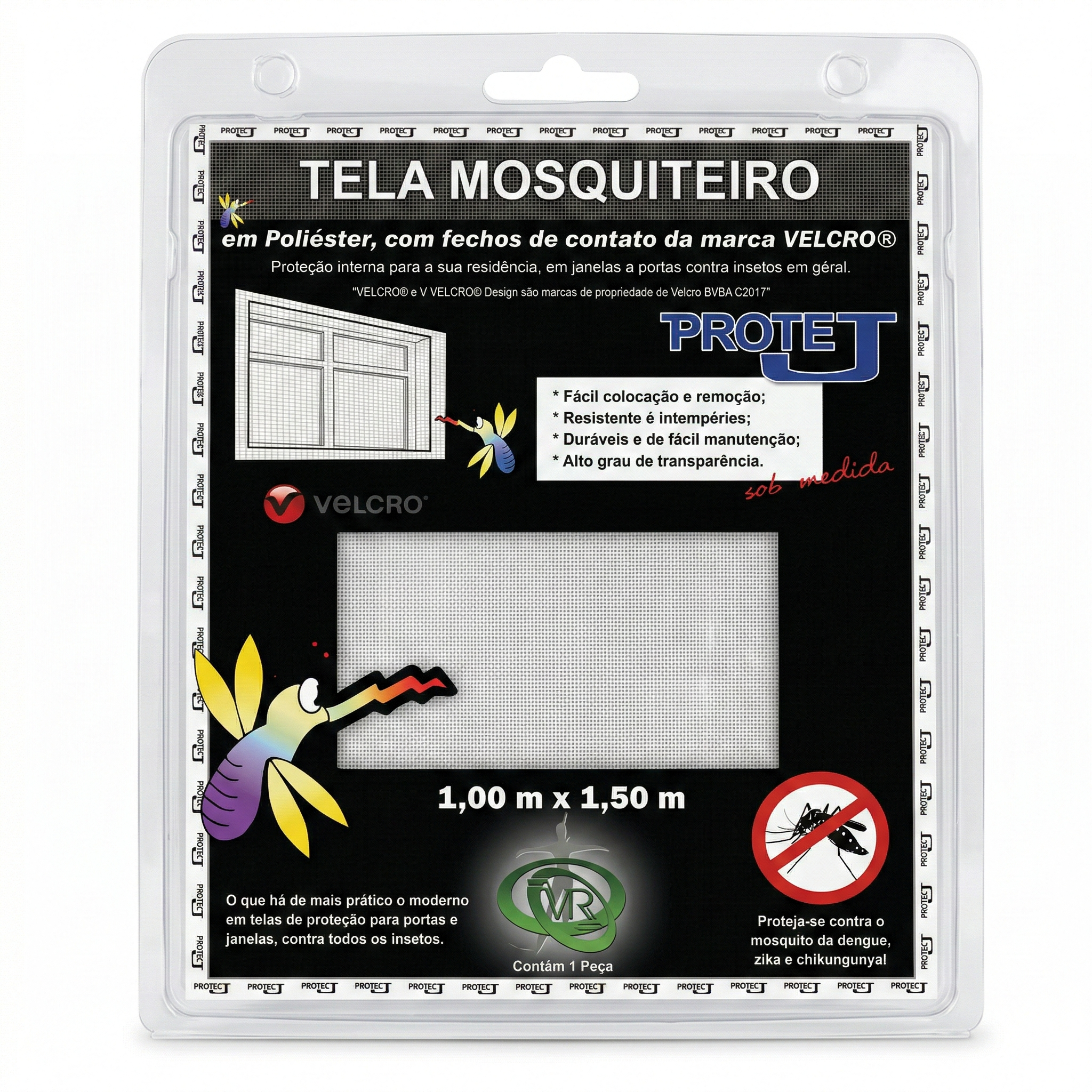 Tela Mosquiteira Branca em Poliéster com Sistema VELCRO® Original Protej