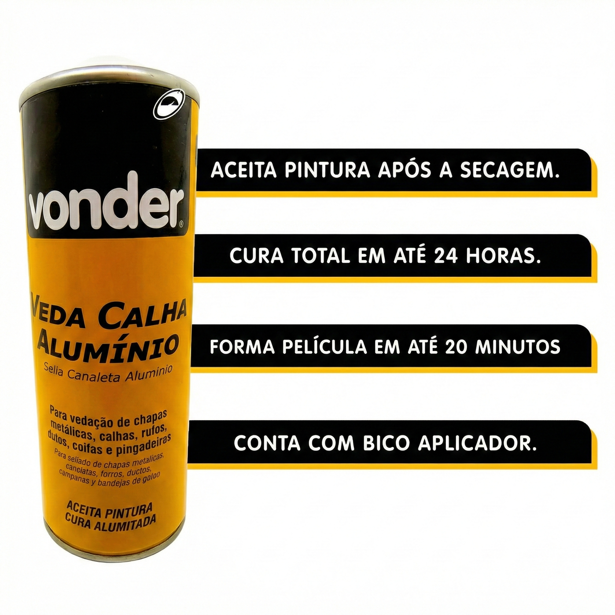 Veda Calha Alumínio Vonder 280g – Vedante Impermeabilizante para Telhados e Calhas