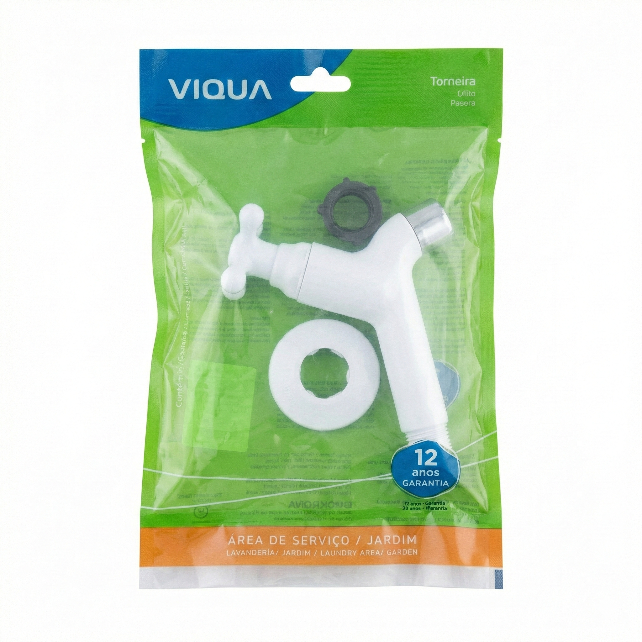 Torneira de Parede para Tanque Maruja 10cm Víqua - Plástico ABS Anti-Ferrugem