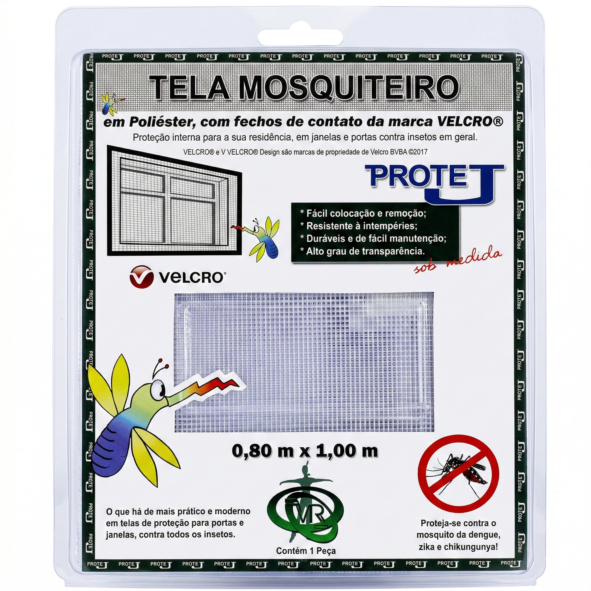 Tela Mosquiteira Branca em Poliéster com Sistema VELCRO® Original Protej