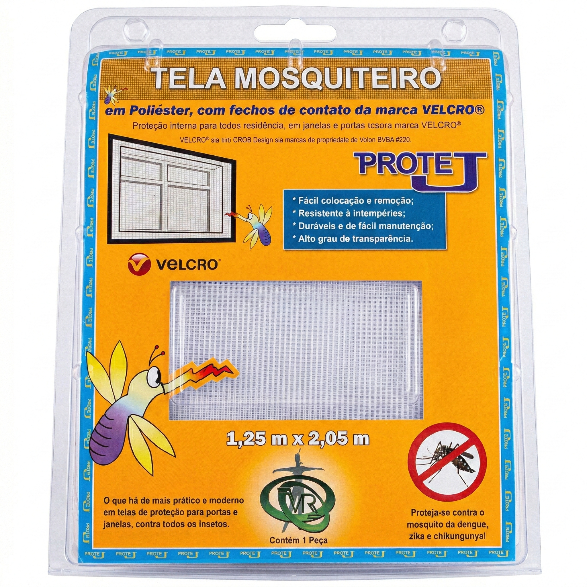 Tela Mosquiteira Branca em Poliéster com Sistema VELCRO® Original Protej