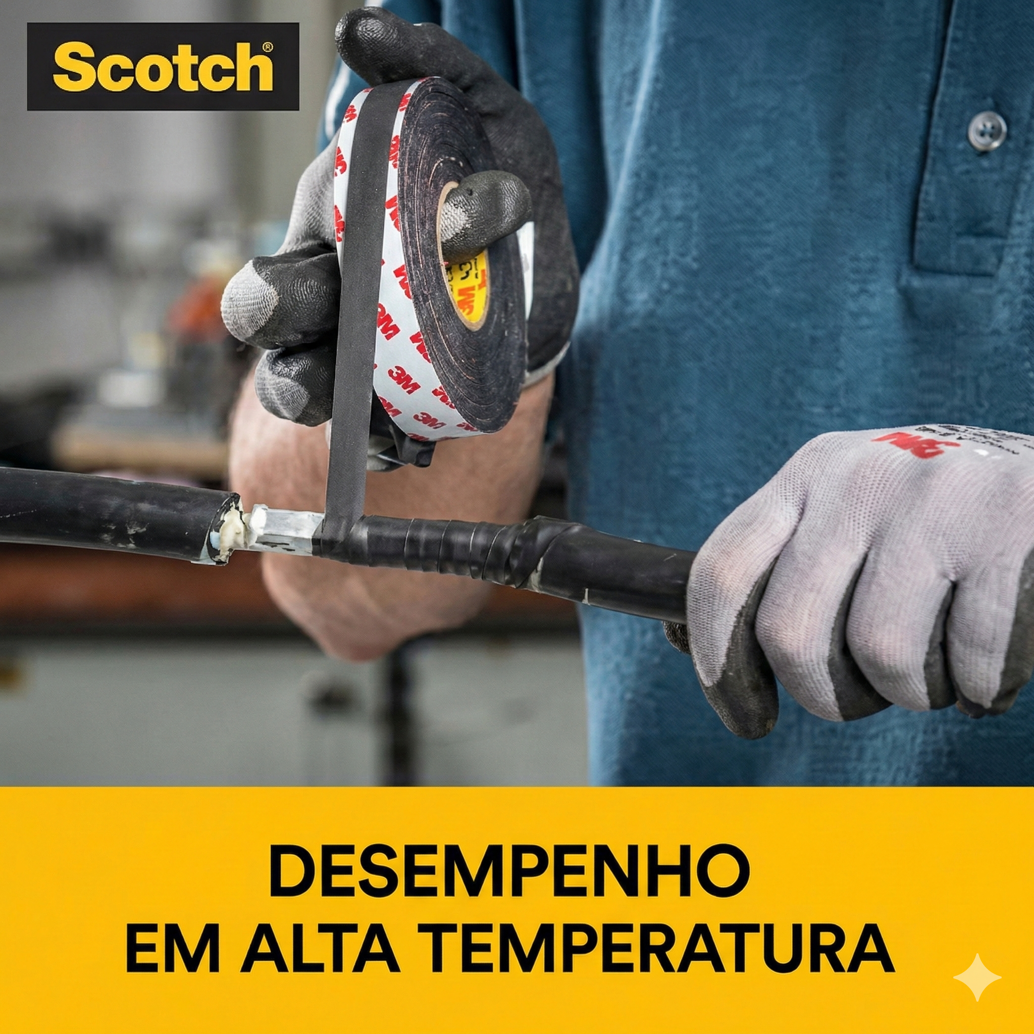 Fita Isolante 3M Scotch 23 Auto Fusão 19mm - Profissional Alta Tensão 69kV - 2m, 5m ou 10m