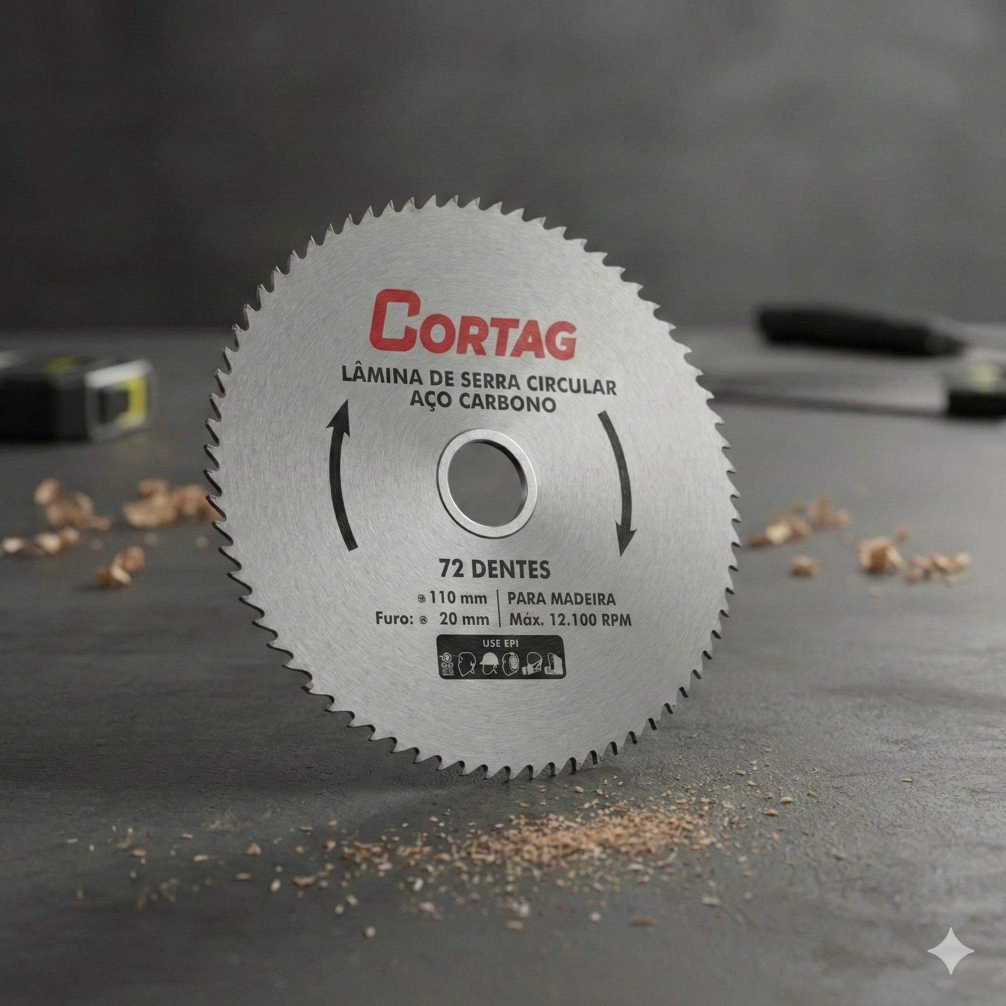 Lâmina de Serra Circular Cortag 72 Dentes 110mm para Madeira