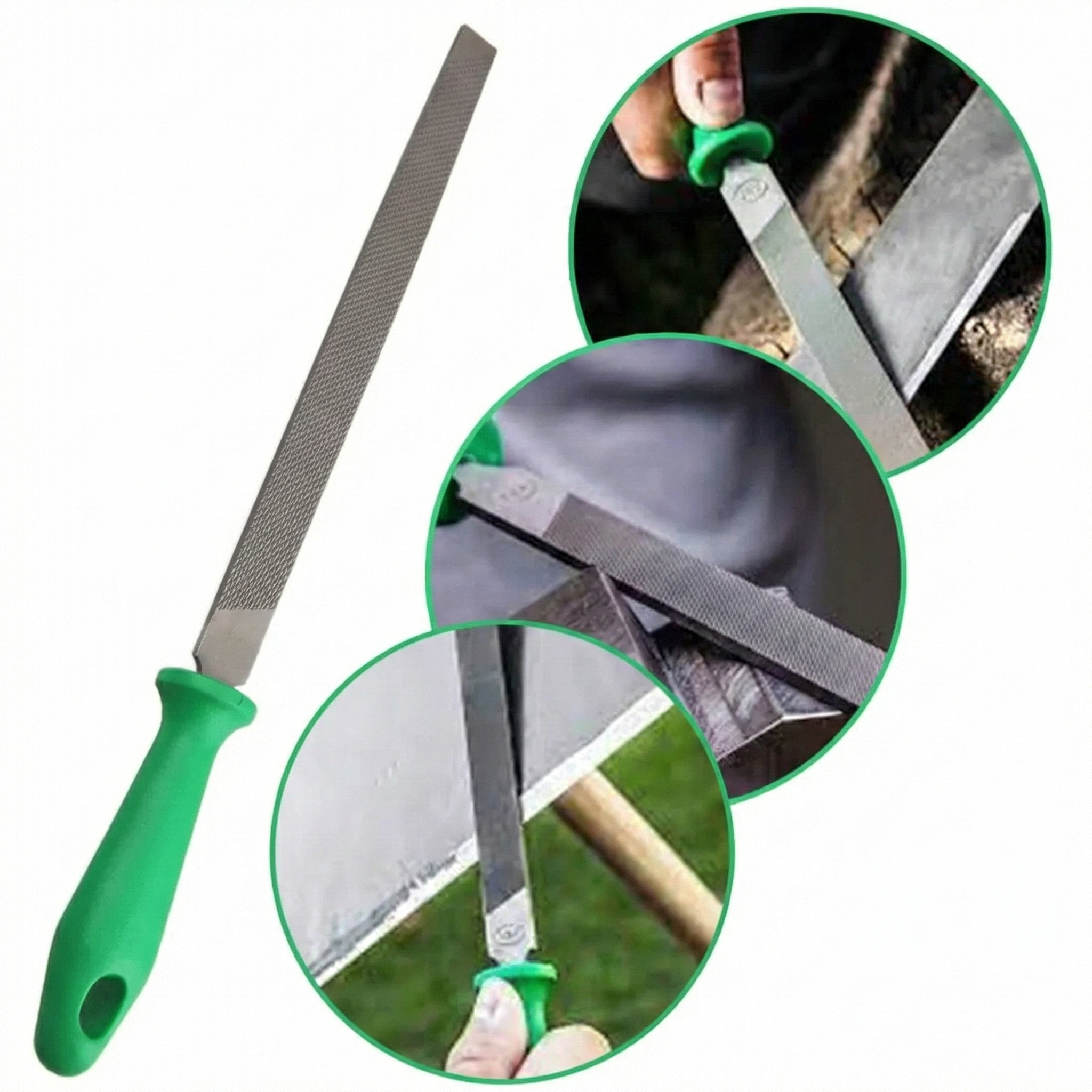 Lima Enxada 8" K&F Cabo Polipropileno Corte Simples Afiar Facão Foice Ferramentas